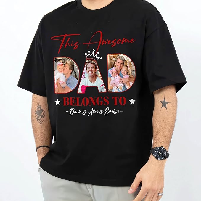 Custom Shirt for Dad Custom Shirt with Photos Fathers Day Christmas Shirt Custom Bootleg Rap Tee Vintage Shirt