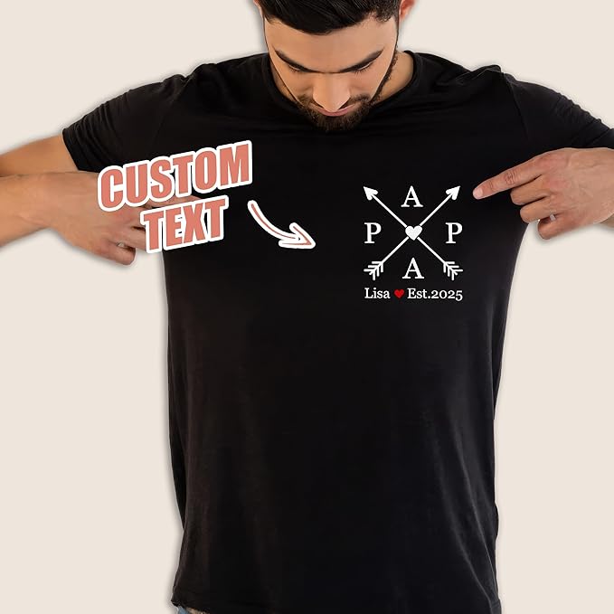 Mit & Mia for Dad Custom Shirts with Kids Name and Year Papa Shirt Dad's Edition Personalized Gifts Idea for Fathers Day from Daughter and Son