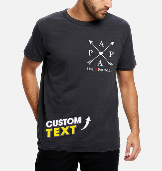 Mit & Mia for Dad Custom Shirts with Kids Name and Year Papa Shirt Dad's Edition Personalized Gifts Idea for Fathers Day from Daughter and Son