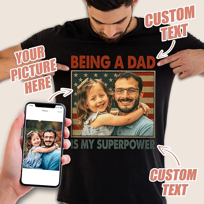 Custom Shirt for Dad Custom Shirt with Photos Fathers Day Christmas Shirt Custom Bootleg Rap Tee Vintage Shirt
