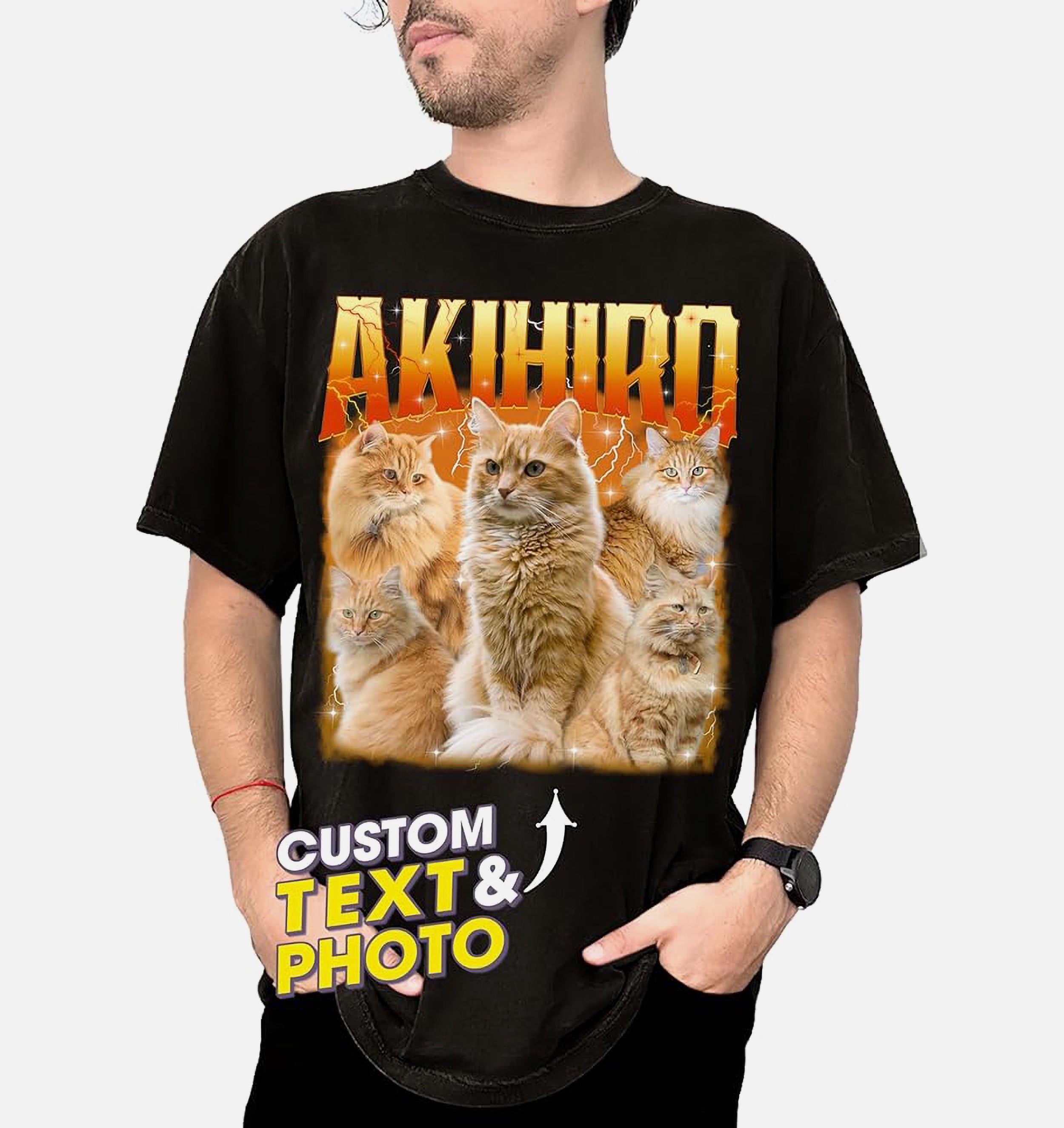 Mit & Mia Custom T Shirts, Custom Dog Shirt, Vintage Bootleg Rap Tee for Boyfriend Girlfriend, Cat Mom Shirt, Customized Pet Shirts, Gift for Dog Cat Lovers