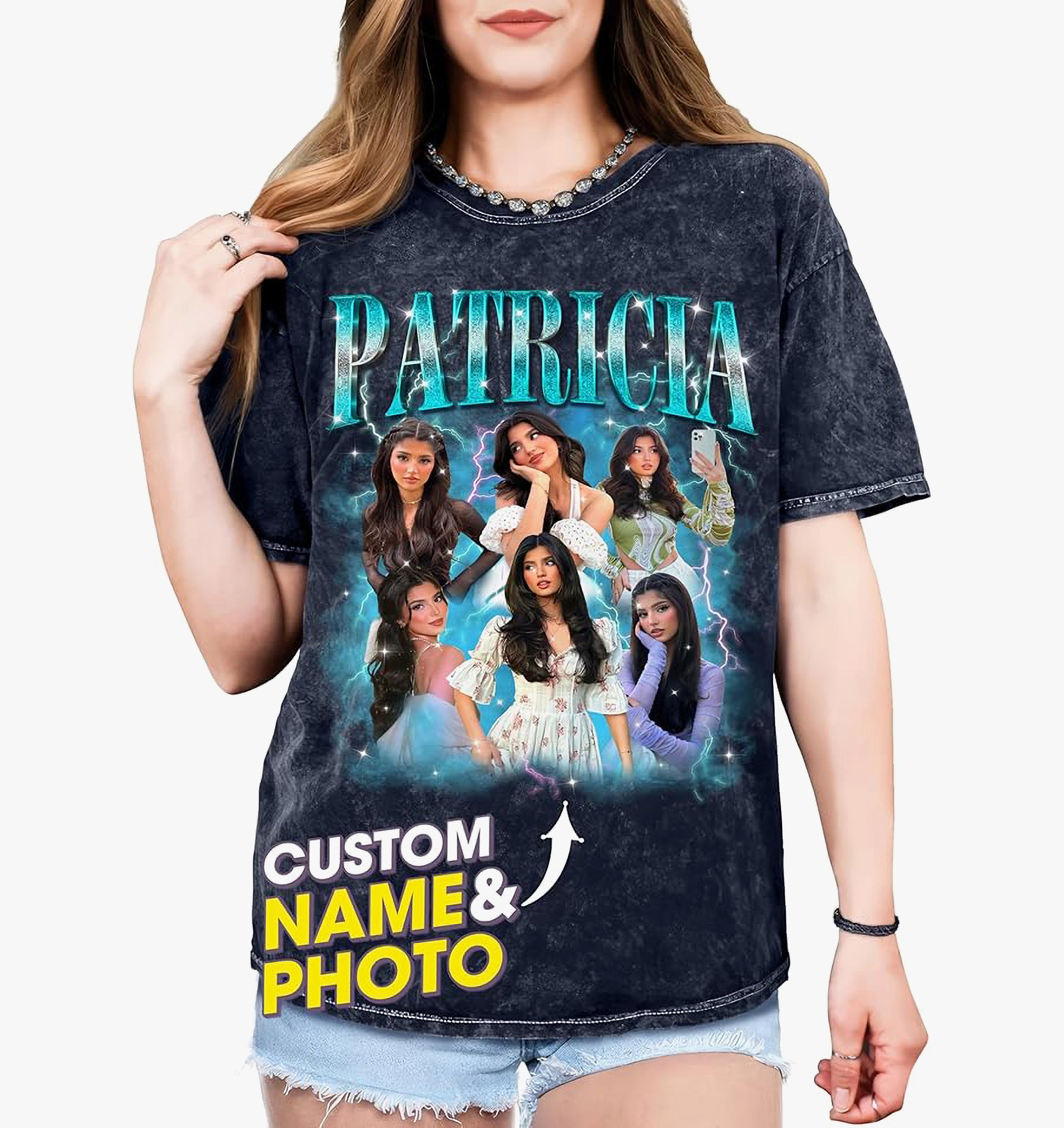 Custom Shirts for Boyfriend Custom Girlfriend Shirt Face Tshirt Vintage Graphic Shirt Gift Idea Birthday