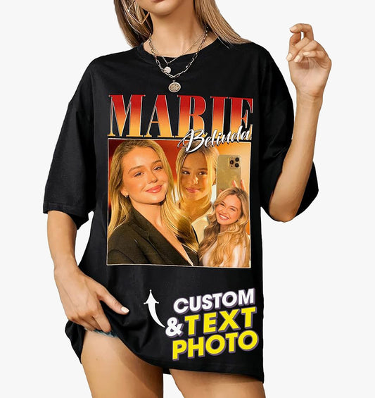 Custom Bootleg Rap Tee Shirt for Boyfriend Girlfriend Custom Face Tshirt Vintage Graphic Shirt Gift Idea Birthday