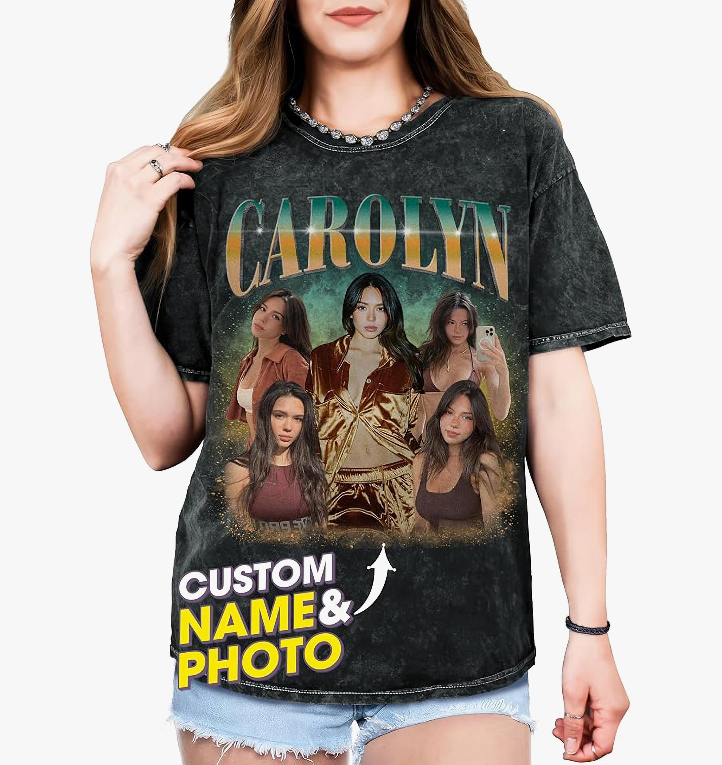 Custom Shirts for Boyfriend Custom Girlfriend Shirt Face Tshirt Vintage Graphic Shirt Gift Idea Birthday