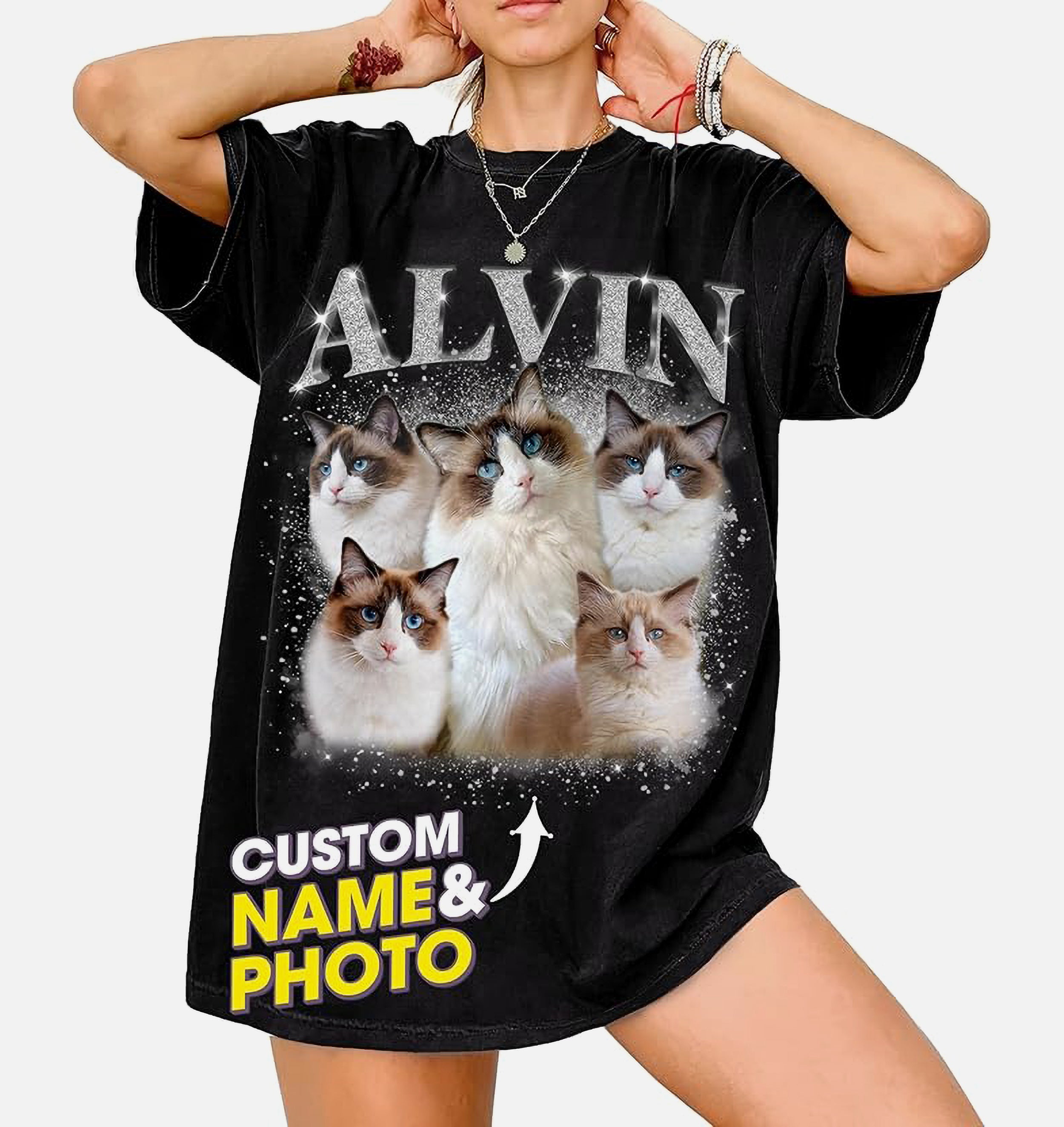 Custom Your Own Bootleg Rap Shirts for Boyfriend Girlfriend Face Shirt with Photo Gift for Him Her Pet Lovers
