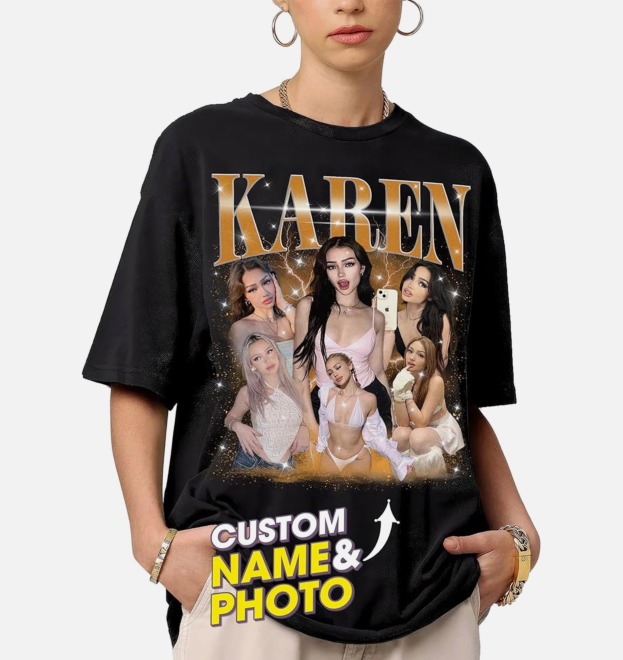 Bootleg Rap Crewneck Sweatshirt with Face Design for Girlfriend/Boyfriend