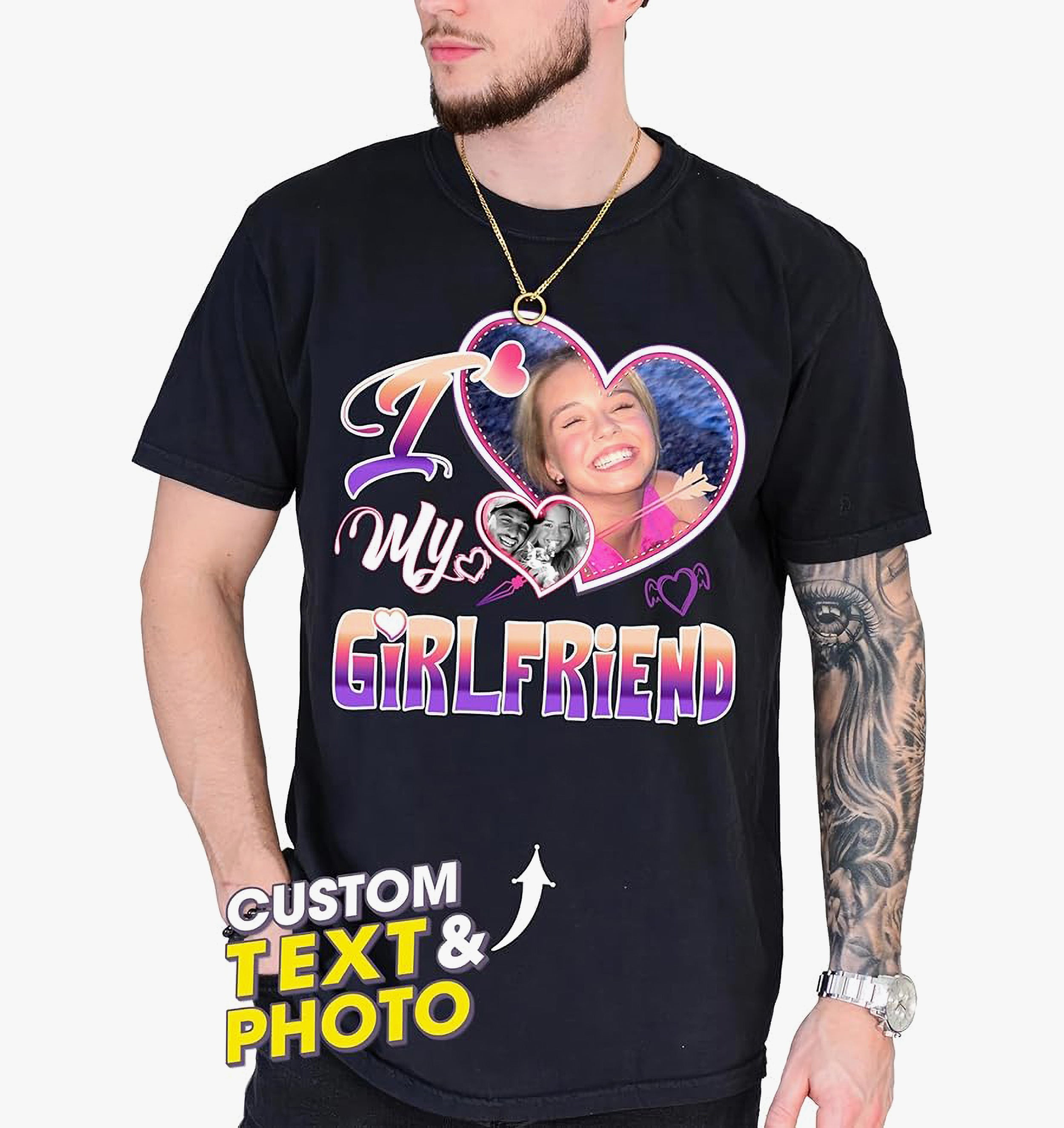 Mit & Mia Custom Bootleg Rap Tee Shirt for Boyfriend Girlfriend Custom Face Tshirt Vintage Graphic Shirt Gift Idea Birthday