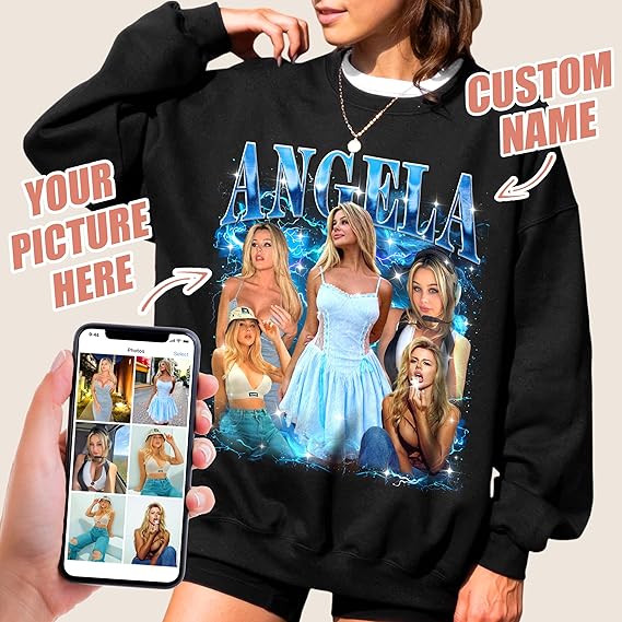 Mit & Mia Custom Bootleg Rap Tee Shirt for Boyfriend Girlfriend Custom Face Tshirt Vintage Graphic Shirt Gift Idea Birthday