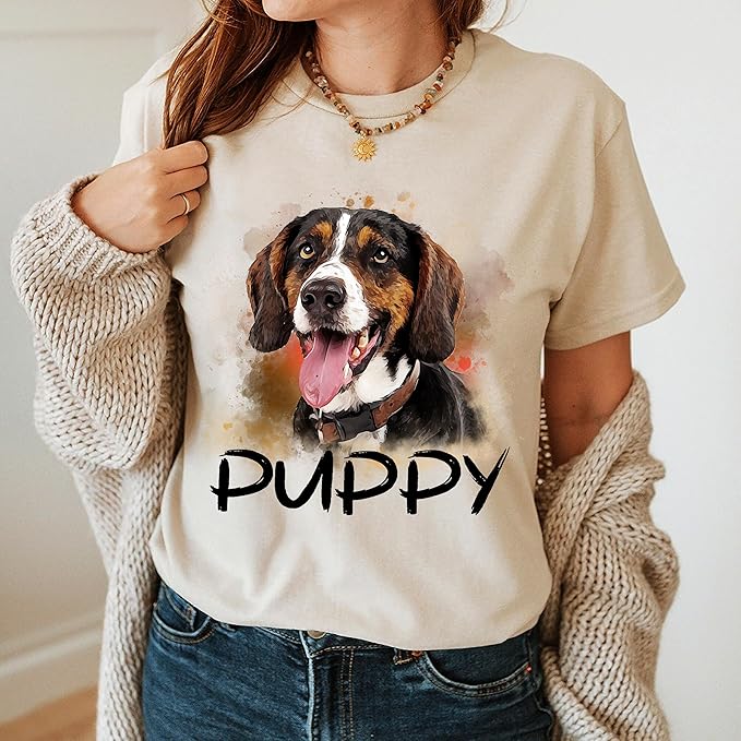 Mit & Mia Custom Dog Shirts Personalized Shirt with Face Photo Custom Pet Shirts 90s Vintage Shirt Unique Birthday Gifts for Dog Cat Lovers