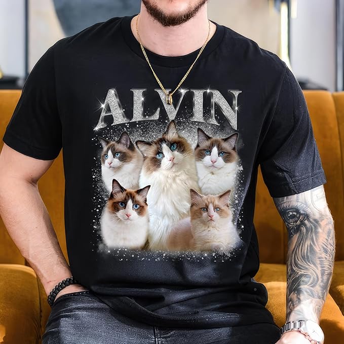 Custom Your Own Bootleg Rap Shirts for Boyfriend Girlfriend Face Shirt with Photo Gift for Him Her Pet Lovers