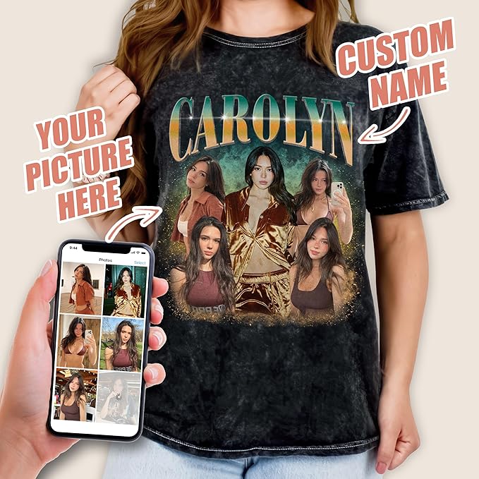 Custom Shirts for Boyfriend Custom Girlfriend Shirt Face Tshirt Vintage Graphic Shirt Gift Idea Birthday