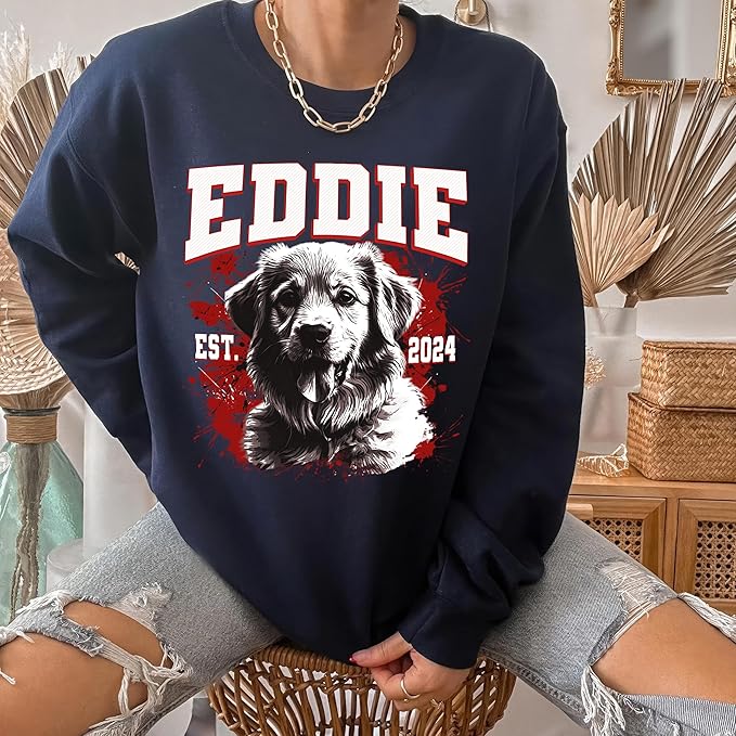 Mit & Mia Custom T Shirts with Photo Vintage Graphic Tees Custom Dog Shirt Unique Gifts for Dog Cat Lovers Custom Pet Shirt Birthday