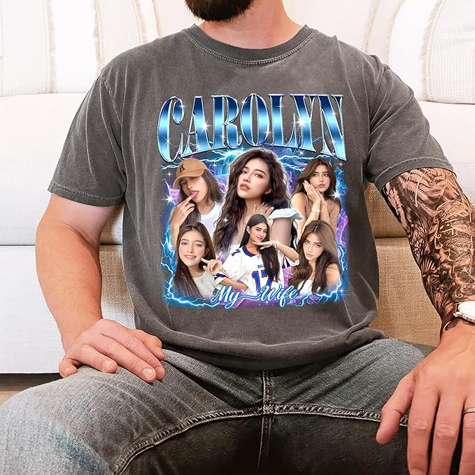 Custom Shirts for Boyfriend Custom Girlfriend Shirt Face Tshirt Vintage Graphic Shirt Gift Idea Birthday