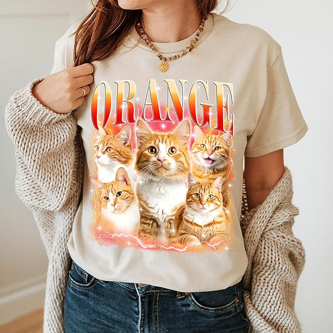 Mit & Mia Custom Your Own Bootleg Rap Tee Shirts Custom Bootleg Shirt Photo 90s Vintage Dog Shirt for Pet Lovers Graphic Tees Gifts for Dog Cat Lover