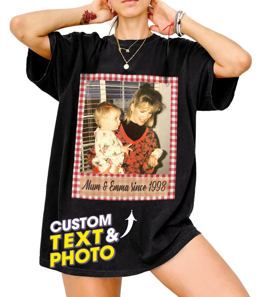 Mit & Mia Custom T Shirts Photo Vintage Mom Shirt for Mama Personalized Shirt with Picture Unique Ideas Gift for Mother Day from Daughter Son