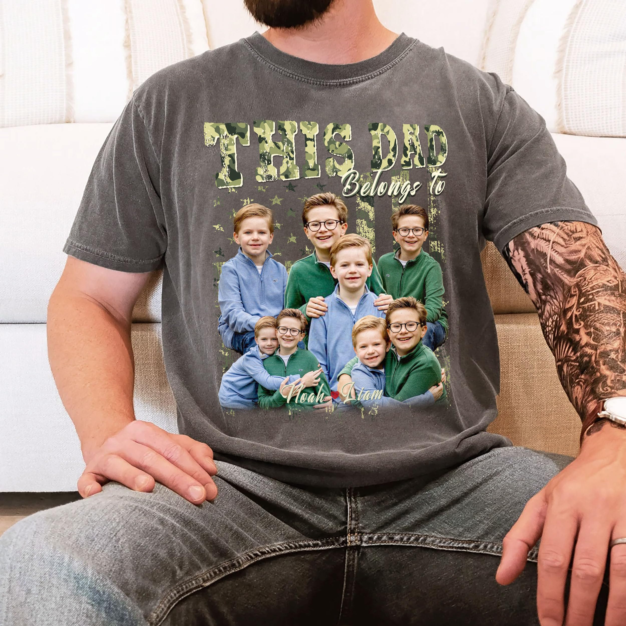 Personalized Dad Shirt Gift for Fathers Day Custom Bootleg Rap Tee Shirts Vintage Tee Custom Face Shirt Dad Shirt Gifts Idea for Fathers Day from Daughter and Son