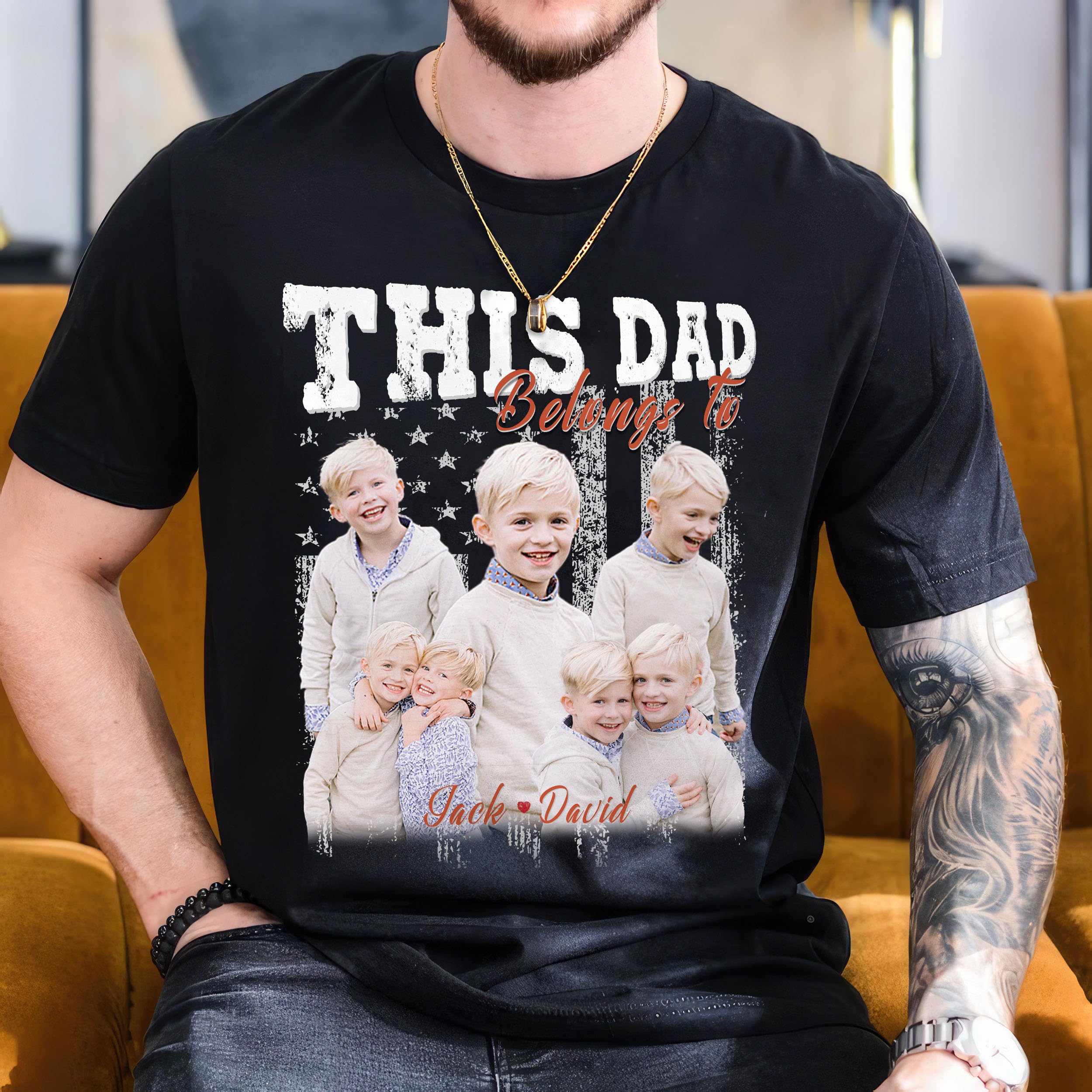 Personalized Dad Shirt Gift for Fathers Day Custom Bootleg Rap Tee Shirts Vintage Tee Custom Face Shirt Dad Shirt Gifts Idea for Fathers Day from Daughter and Son