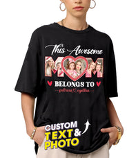 Mit & Mia Custom T Shirts Mom Shirt with Kids Name This Awesome Mom Custom Photo Funny New Mom Gifts for Mothers Day from Daughter Son