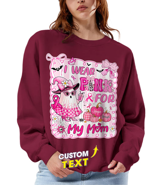 Personalized Breast Cancer Survivor Shirts for Women Pink Ribbon T Shirt Breast Cancer Awareness Shirt for Women Pink Halloween Support Top