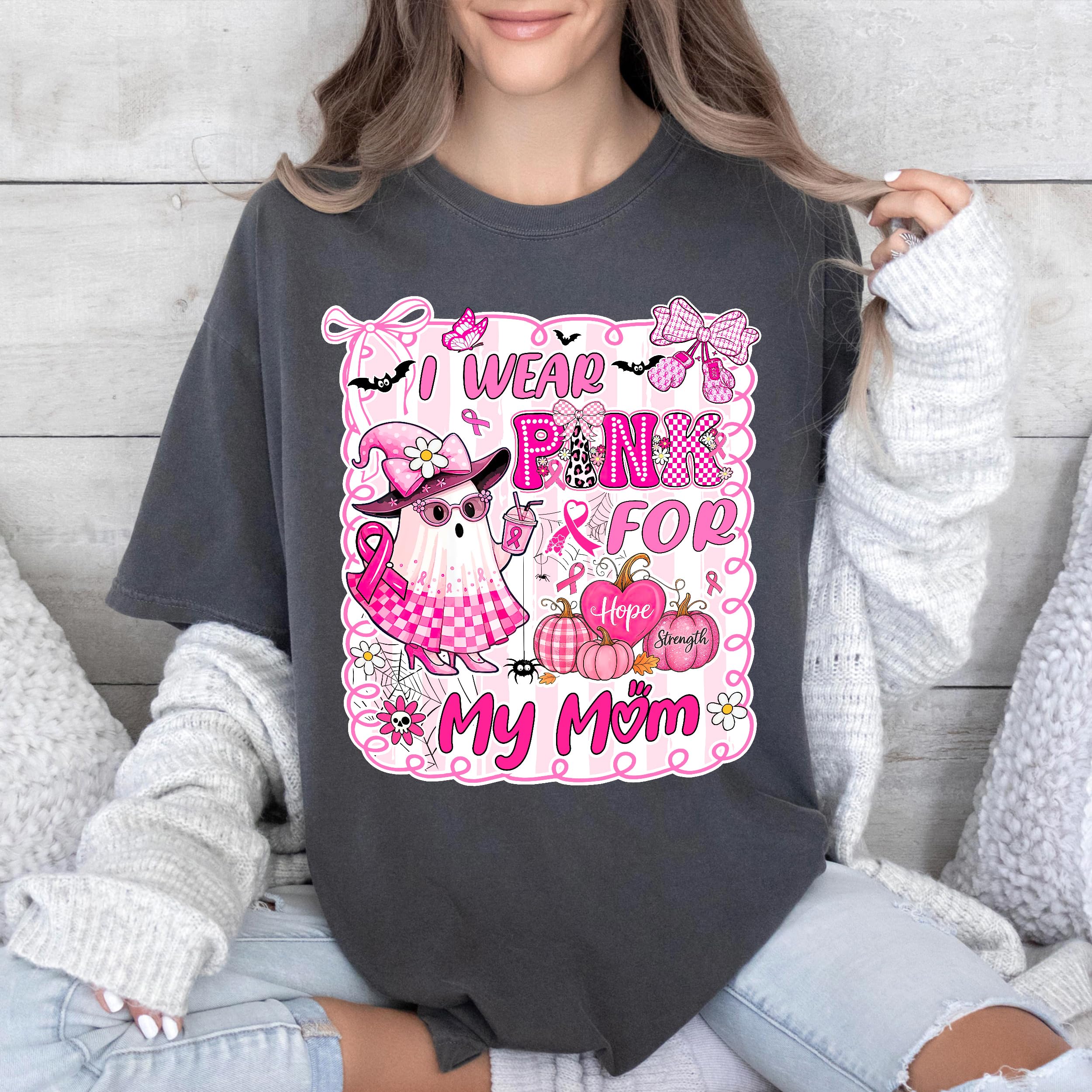 Personalized Breast Cancer Survivor Shirts for Women Pink Ribbon T Shirt Breast Cancer Awareness Shirt for Women Pink Halloween Support Top
