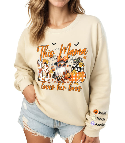 Custom Halloween Shirts for Women This Mama Loves Her Boos Shirt Halloween Personalized Fall Thanksgiving Gift Spooly Mama T Shirt