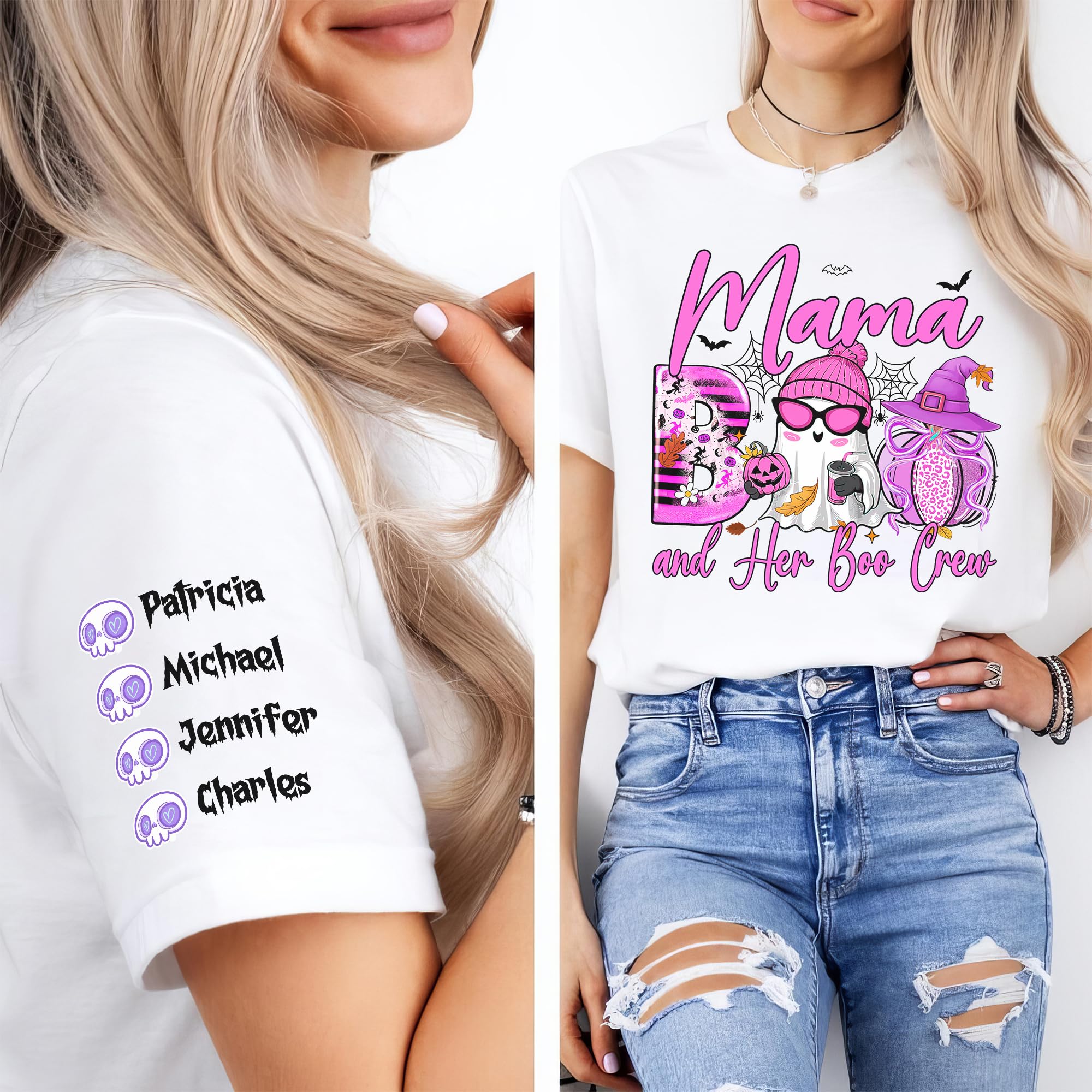 Custom Halloween Shirts for Women This Mama Loves Her Boos Shirt Halloween Personalized Fall Thanksgiving Gift Spooly Mama T Shirt