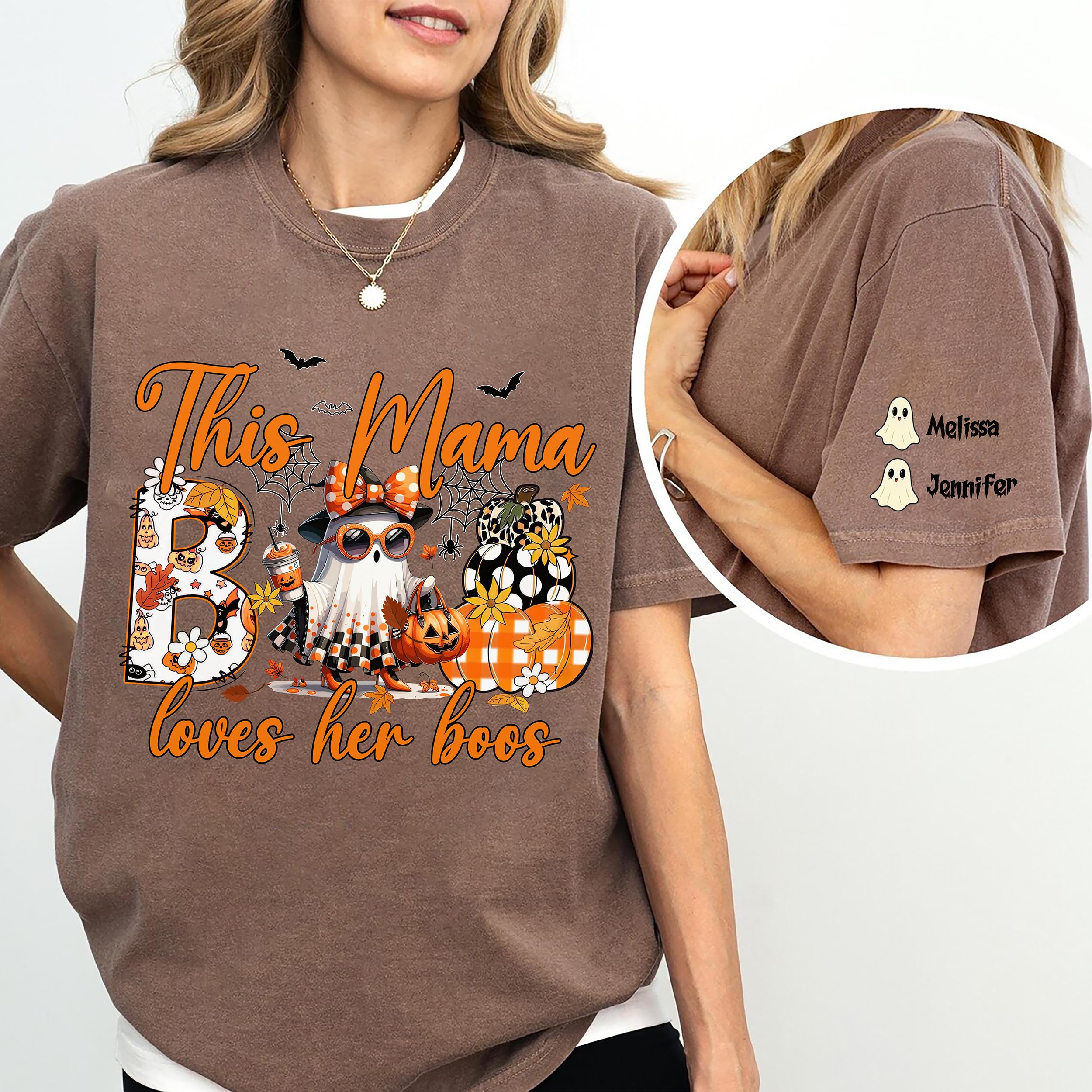Custom Halloween Shirts for Women This Mama Loves Her Boos Shirt Halloween Personalized Fall Thanksgiving Gift Spooly Mama T Shirt