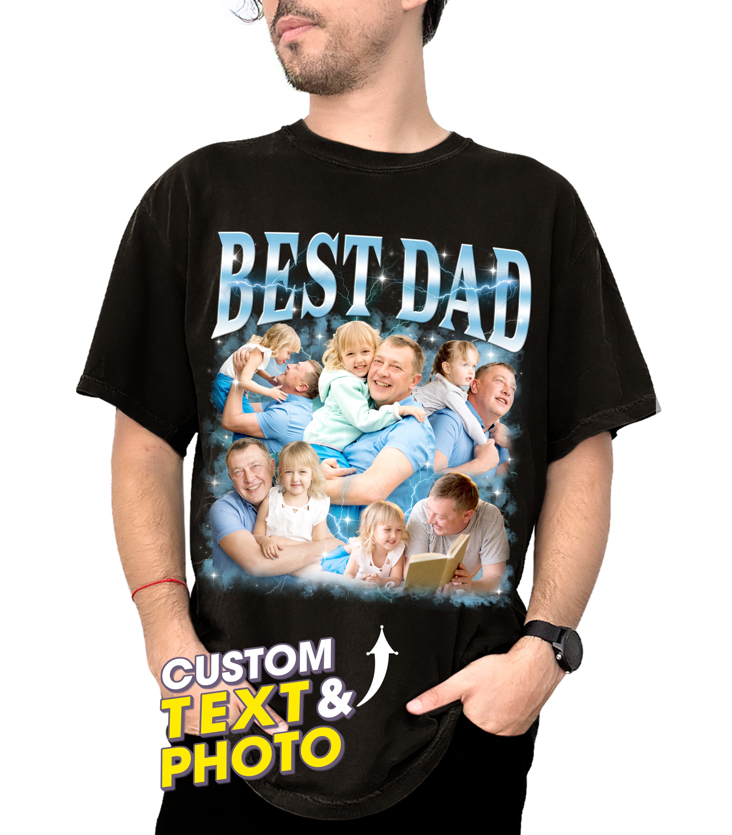 Custom Bootleg Rap Tee Shirts Vintage Tee Custom Face Shirt Custom Dad Shirt Daddy Gifts Idea for Fathers Day from Daughter and Son