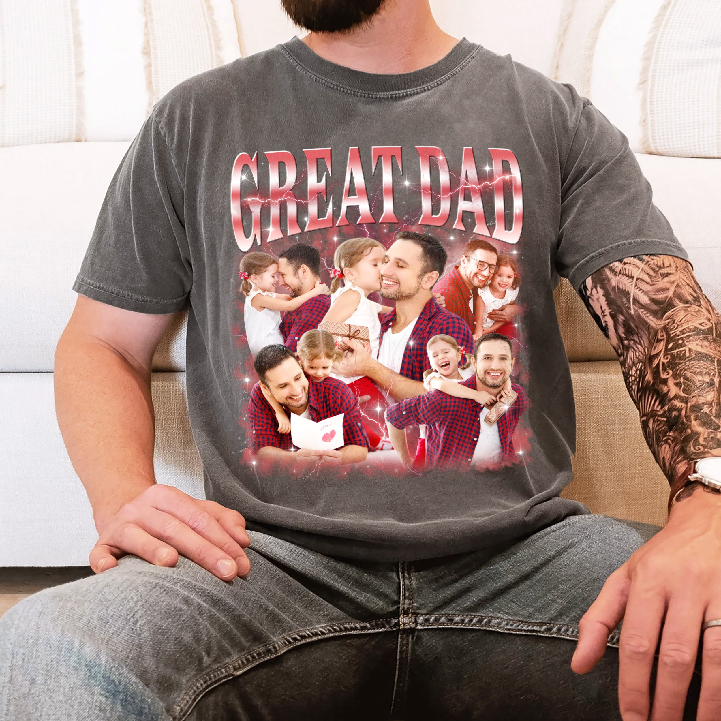 Custom Bootleg Rap Tee Shirts Vintage Tee Custom Face Shirt Custom Dad Shirt Daddy Gifts Idea for Fathers Day from Daughter and Son