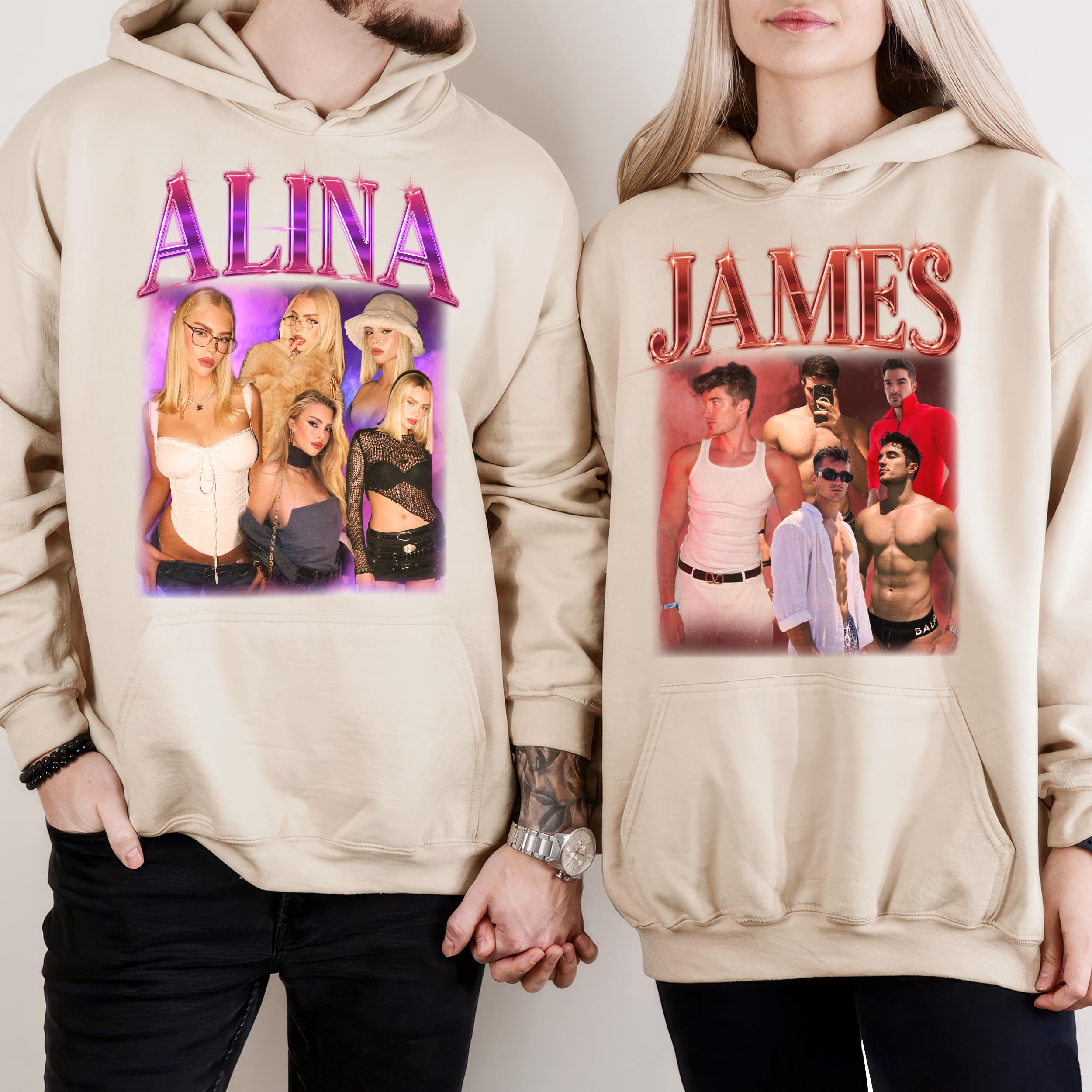 Mit & Mia Custom Bootleg Rap Tee Shirts for Boyfriend Girlfriend Custom Tee with Vintage Face Photo Gift Idea for Birthday and Valentines Day