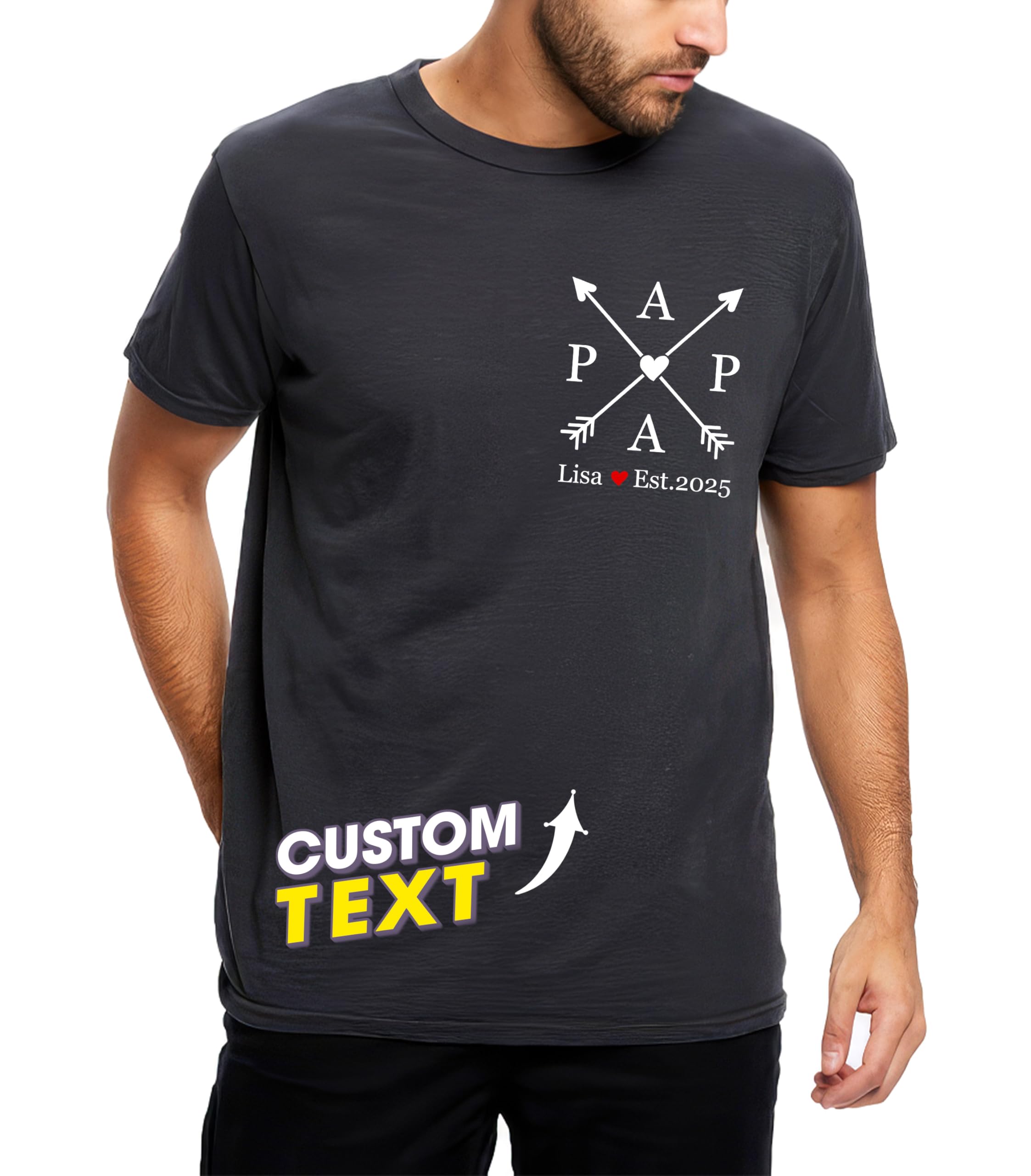 Custom Shirts with Kids Name and Year Papa Shirt Dad's Edition Personalized Gifts Idea for Fathers Day from Daughter and Son