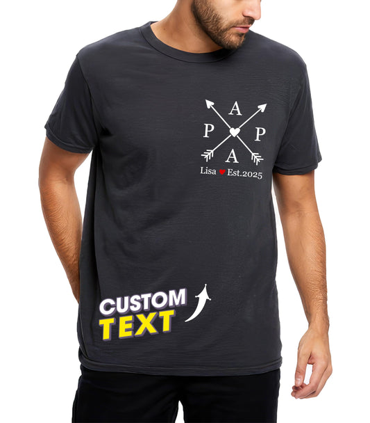 Custom Shirts with Kids Name and Year Papa Shirt Dad's Edition Personalized Gifts Idea for Fathers Day from Daughter and Son