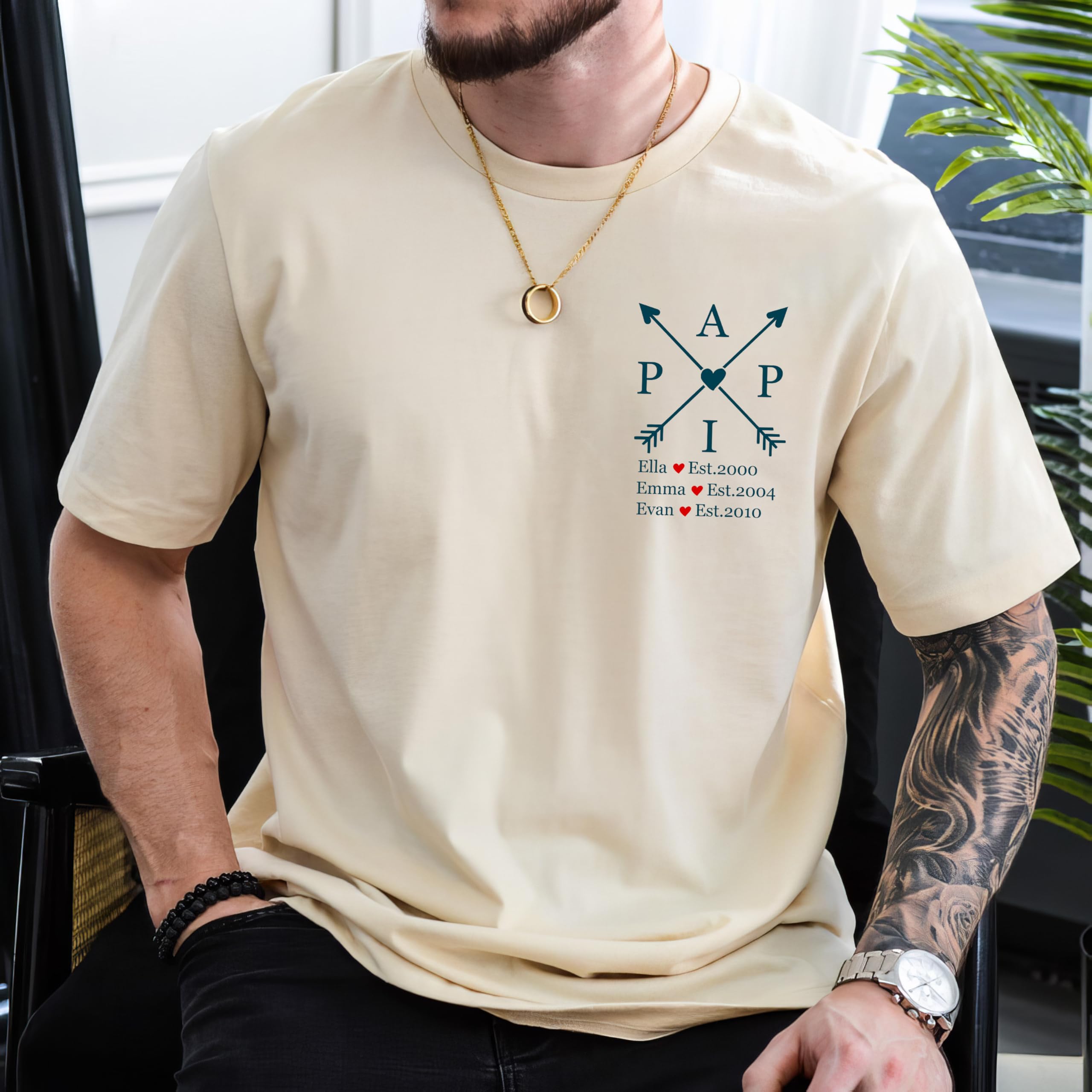 Custom Shirts with Kids Name and Year Papa Shirt Dad's Edition Personalized Gifts Idea for Fathers Day from Daughter and Son