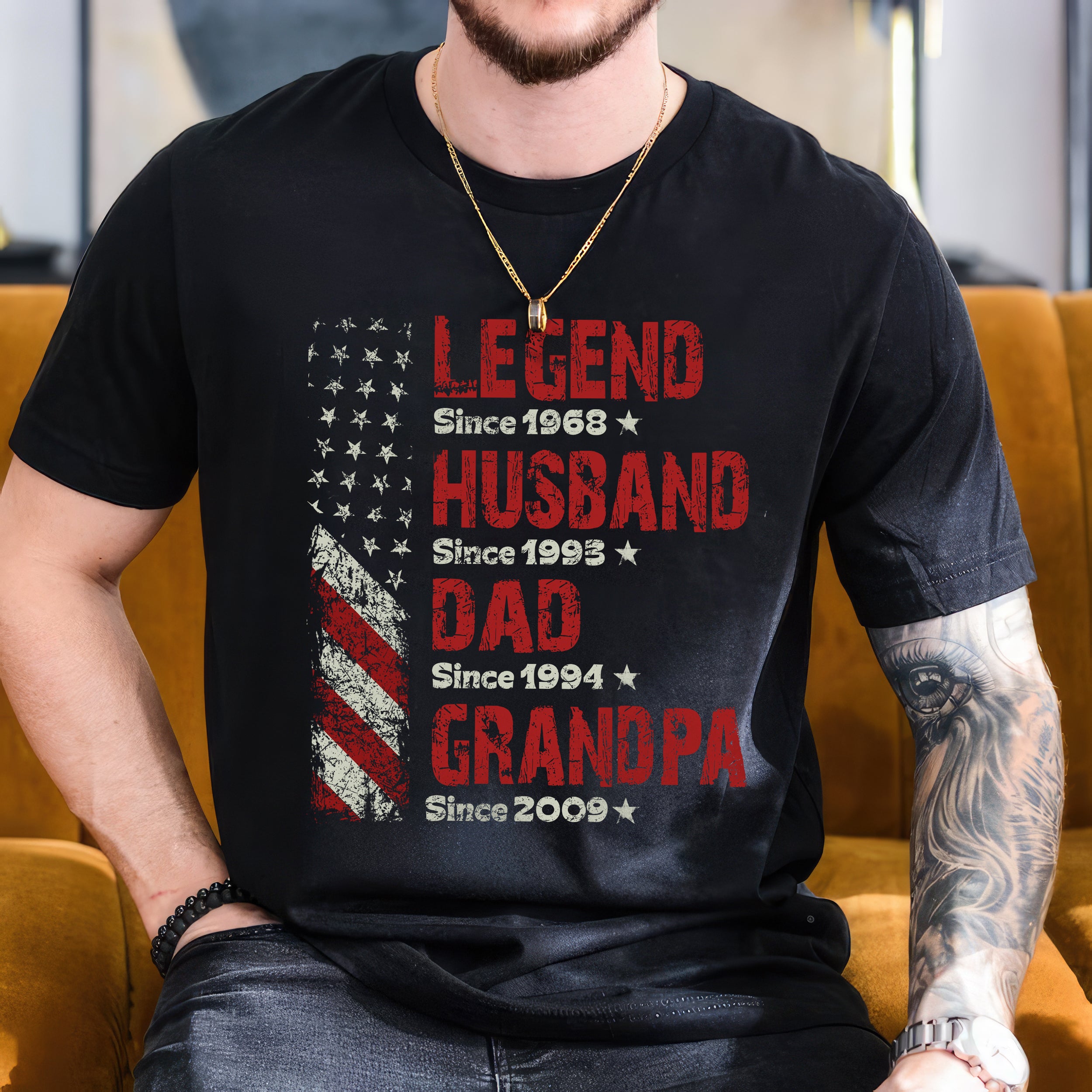 Personalized Legend Husband Dad T-Shirt, Custom Papa Shirts for Men, Daddy Shirt, Custom Dad Shirts, Grandpa Legend Shirt with Kids Name