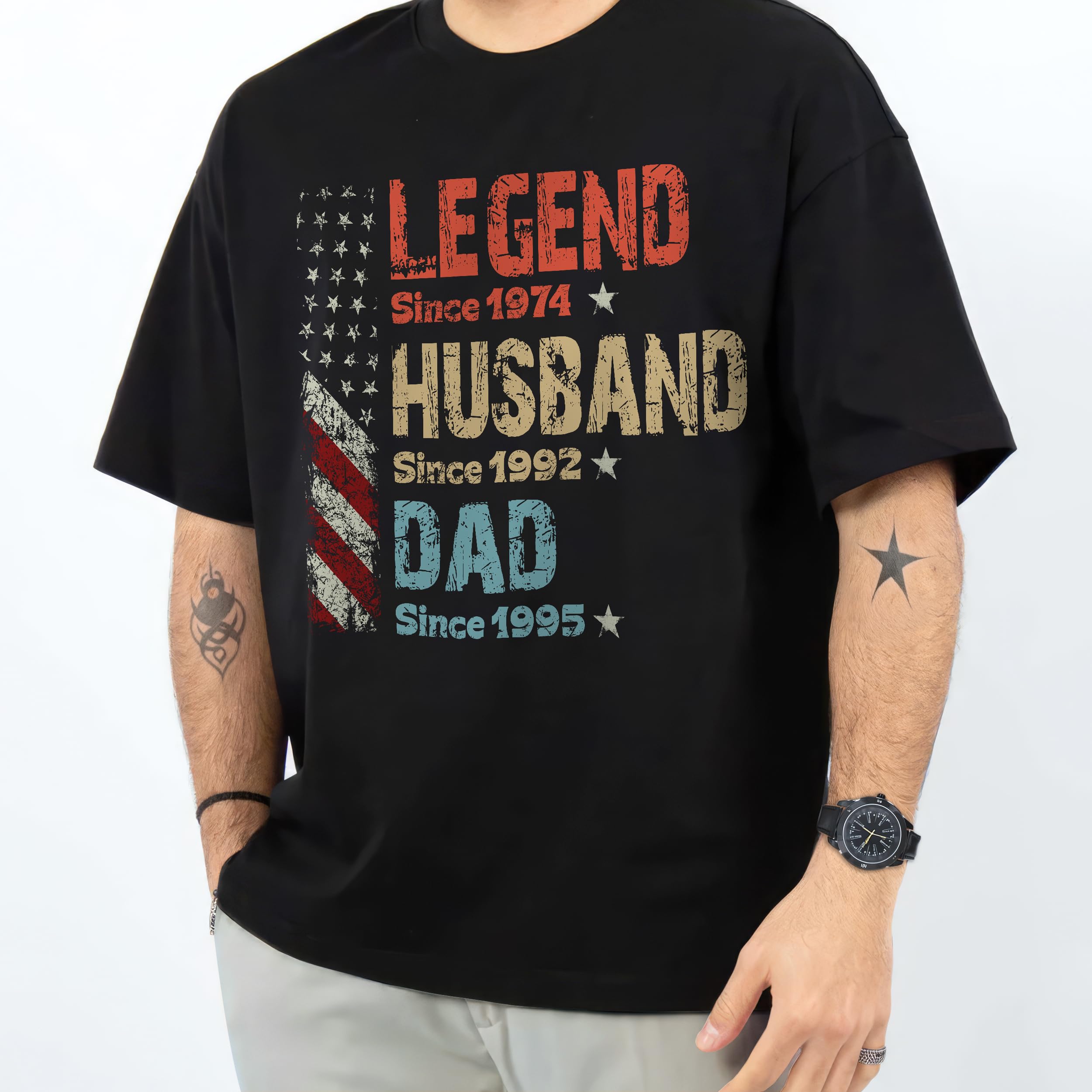 Personalized Legend Husband Dad T-Shirt, Custom Papa Shirts for Men, Daddy Shirt, Custom Dad Shirts, Grandpa Legend Shirt with Kids Name