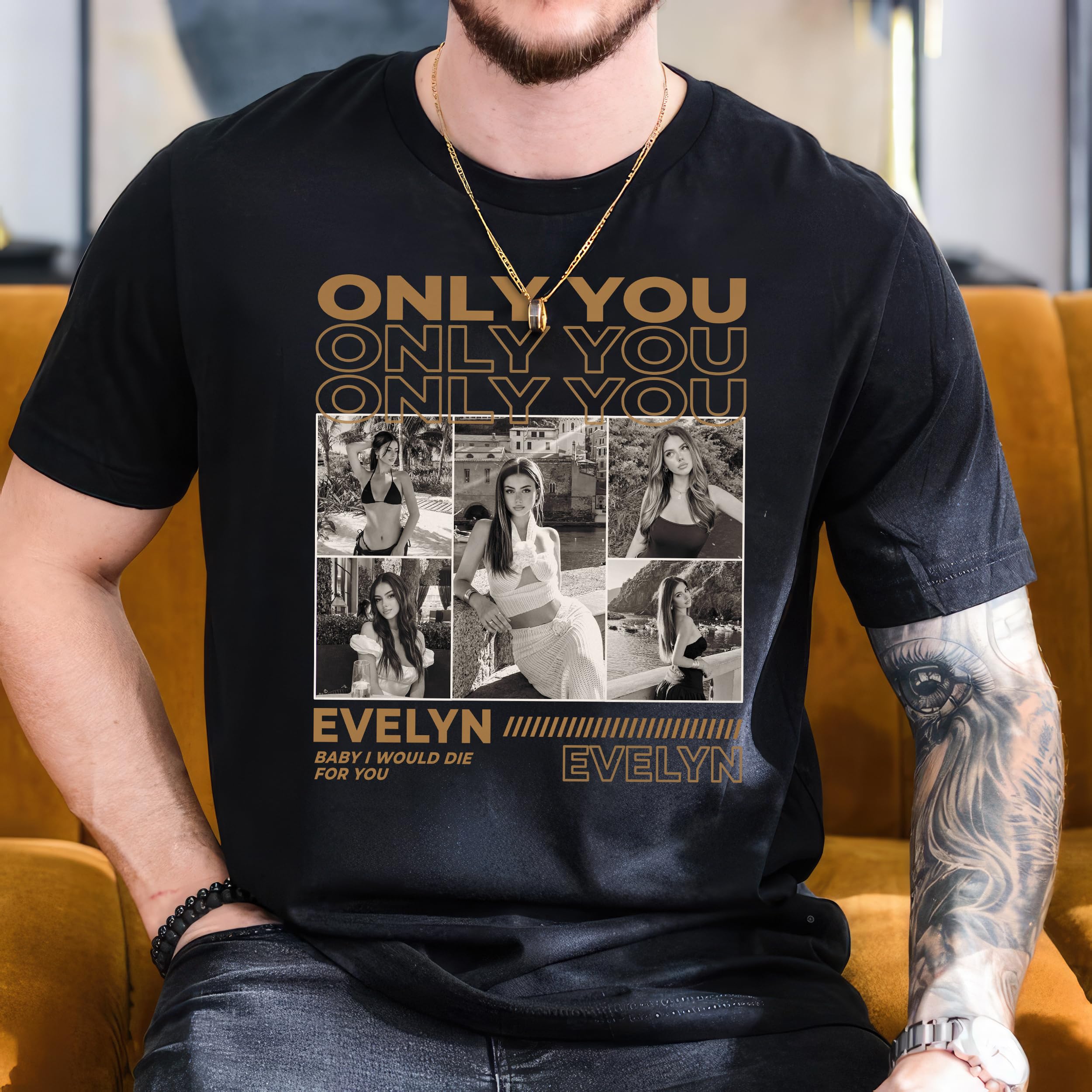 Custom Shirt for Boyfriend Girlfriend Collage T-Shirt Personalized Girlfriend Tshirt Only You Valentines Custom Photo Shirt Birthday Gift