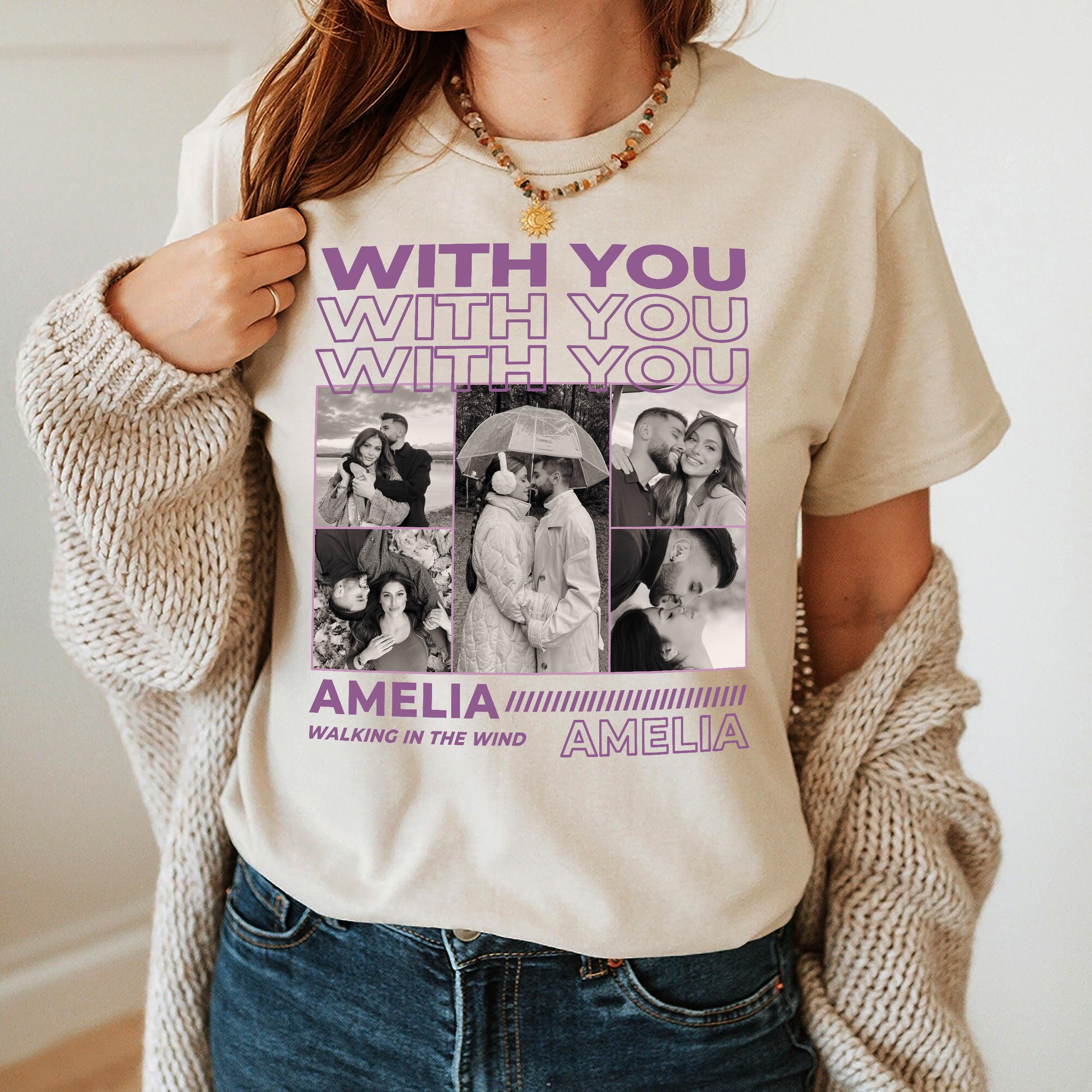 Custom Shirt for Boyfriend Girlfriend Collage T-Shirt Personalized Girlfriend Tshirt Only You Valentines Custom Photo Shirt Birthday Gift