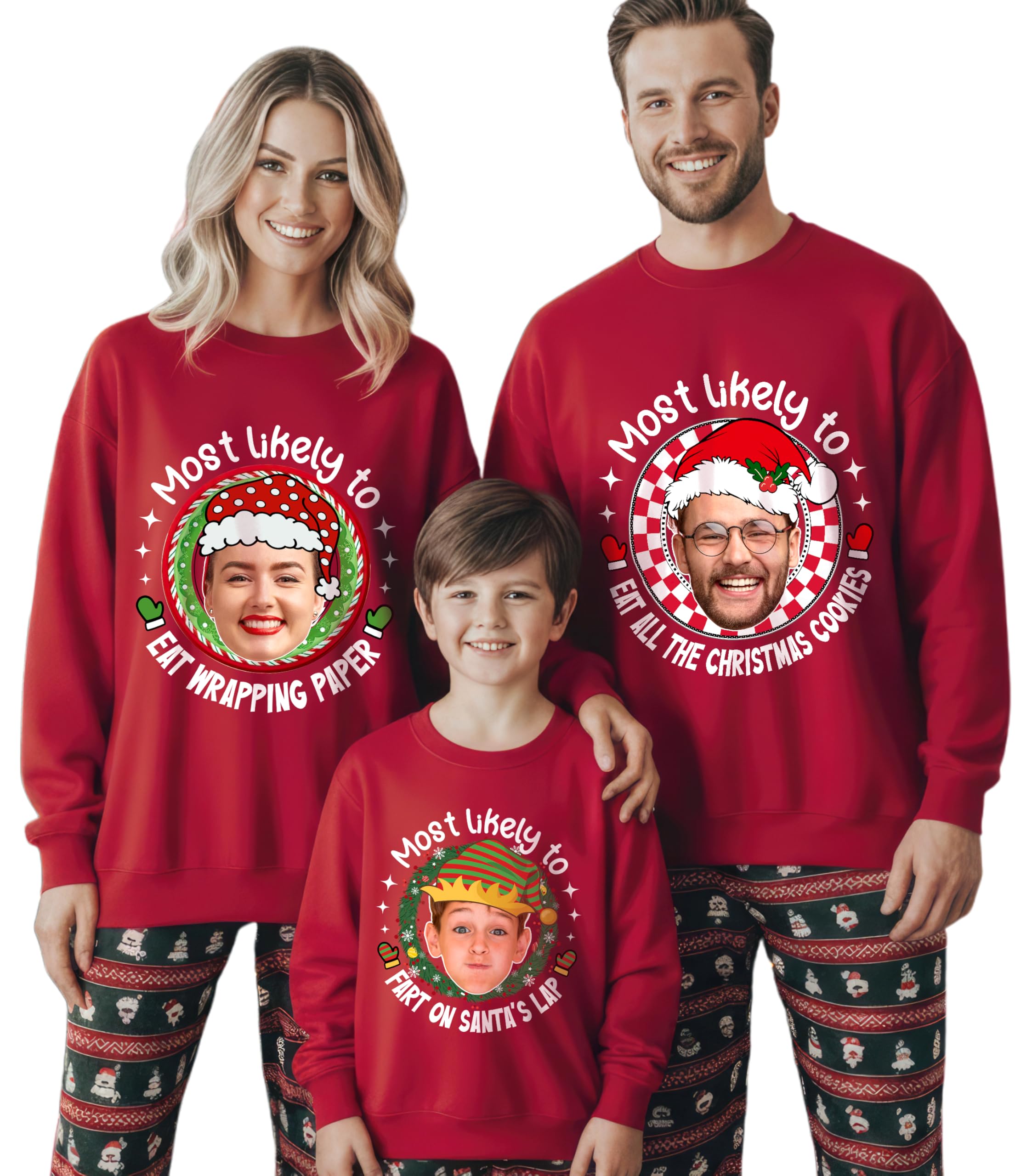 Custom Christmas Shirt Face Ugly Shirt with Photo Customize Christmas Sweater Custom Matching Family Christmas 2025 Shirts for Women Men