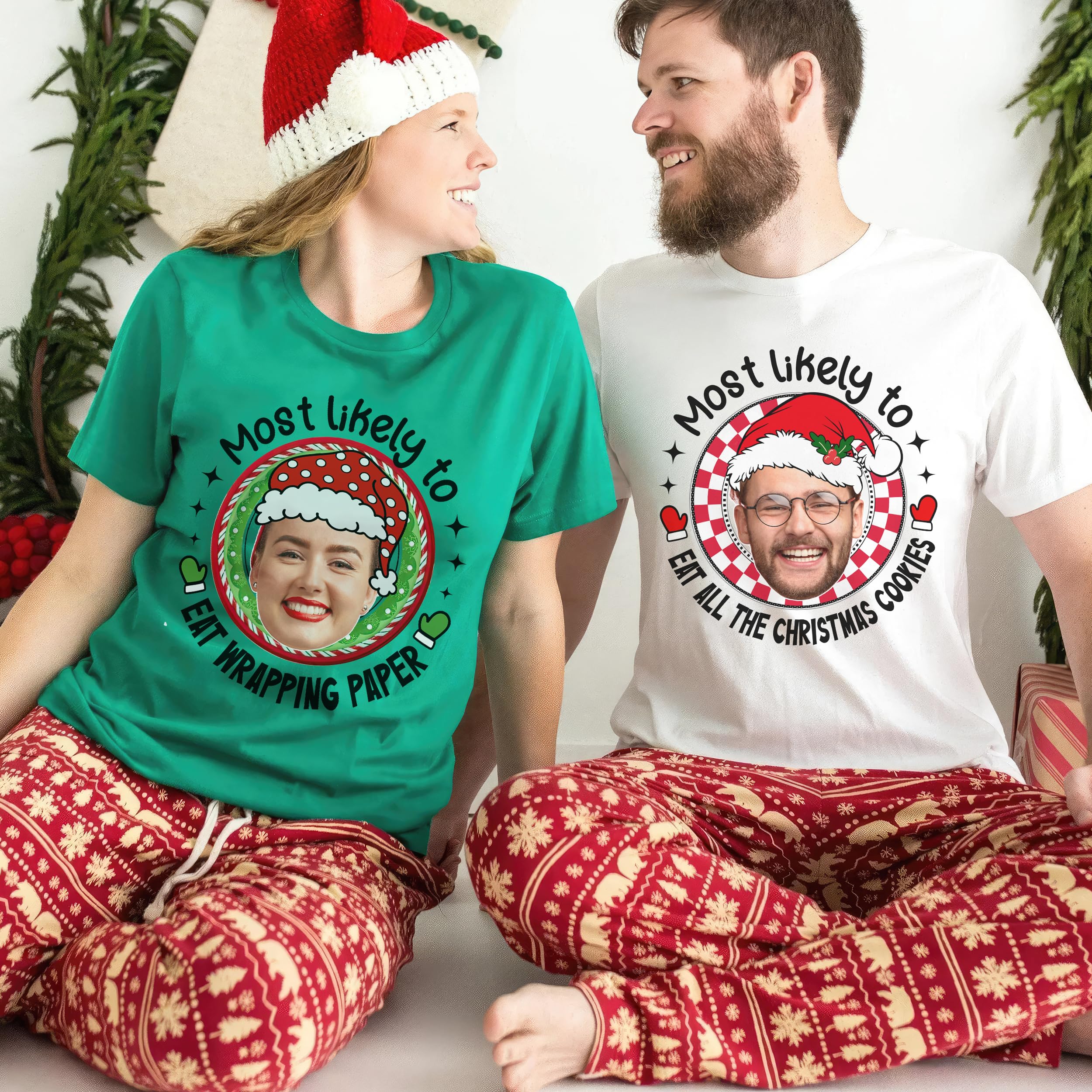 Custom Christmas Shirt Face Ugly Shirt with Photo Customize Christmas Sweater Custom Matching Family Christmas 2025 Shirts for Women Men