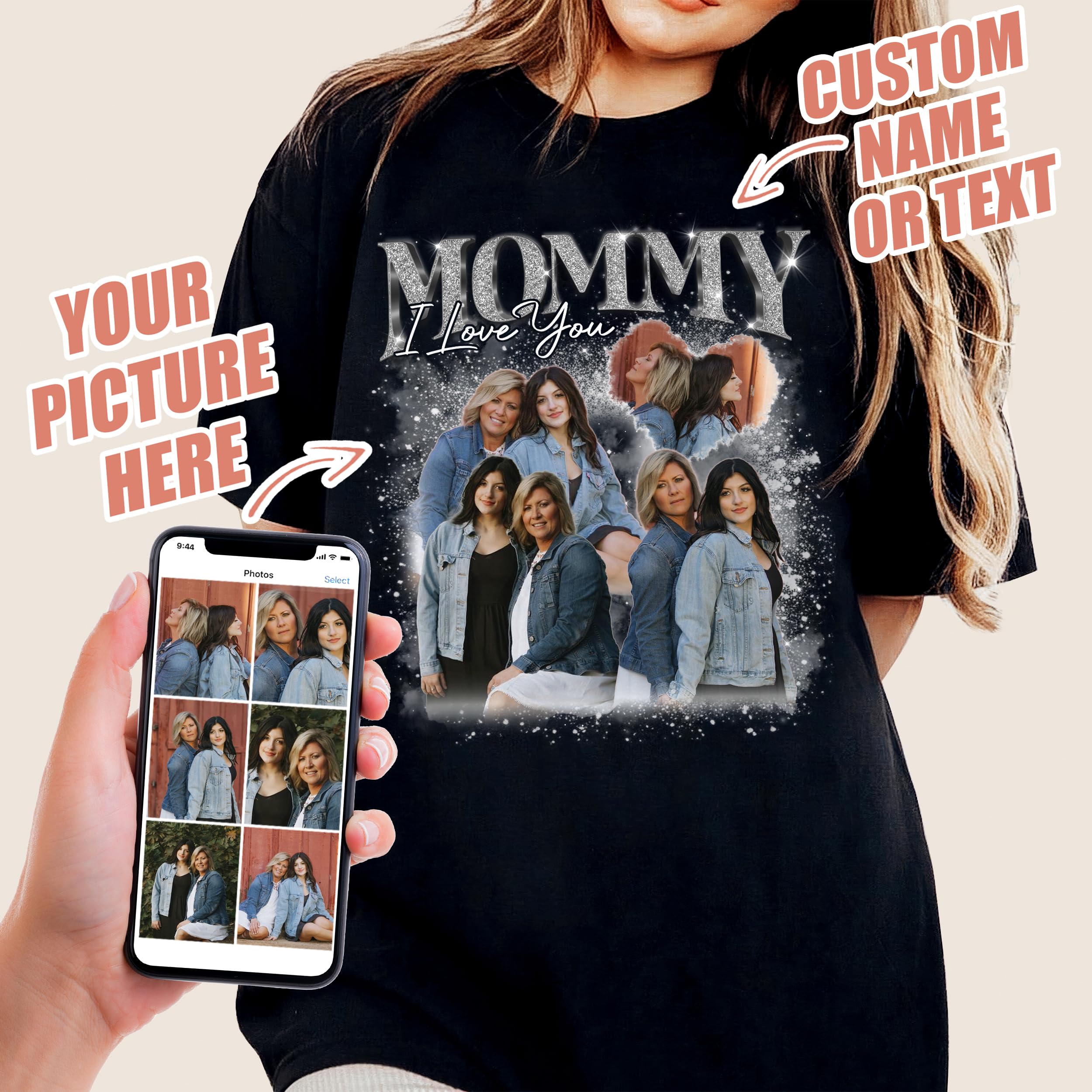 Mit & Mia Custom Mothers Day Bootleg Rap Tee Personalized Mama Shirt Best Mom Ever Custom Your Own Vintage Shirt for Mom from Daughter Son