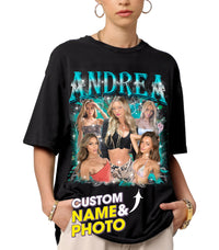 Custom Your Own Bootleg Rap Tee Shirts Girlfriend Face Shirt Custom Vintage Shirt for Boyfriend Custom Graphic Tees Valentine Birthday