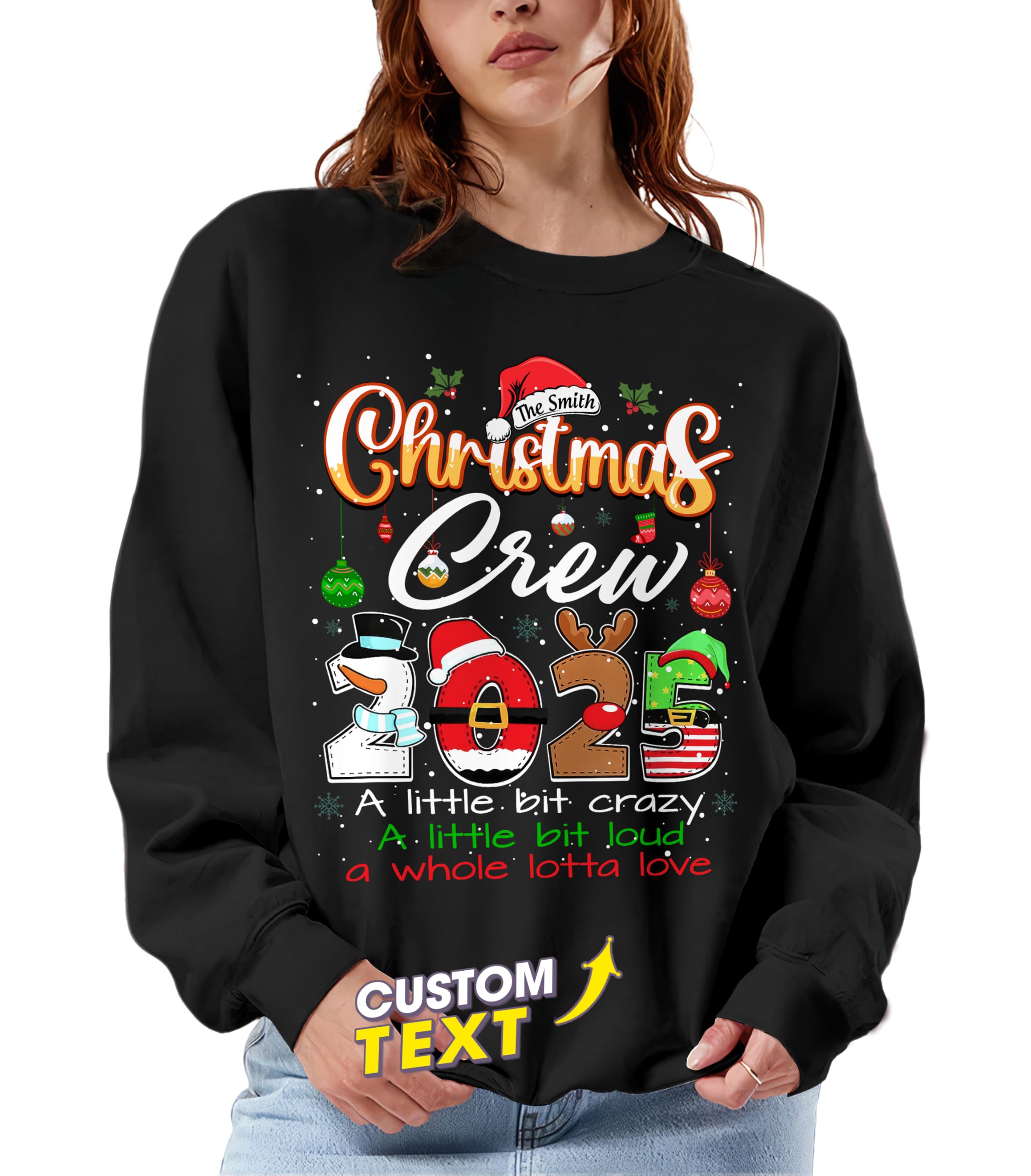 Custom Christmas Crew 2025 Shirt Customize Sweater Custom Matching Christmas Crew 2025 Shirts Outfit Xmas Squad Santa T-Shirt