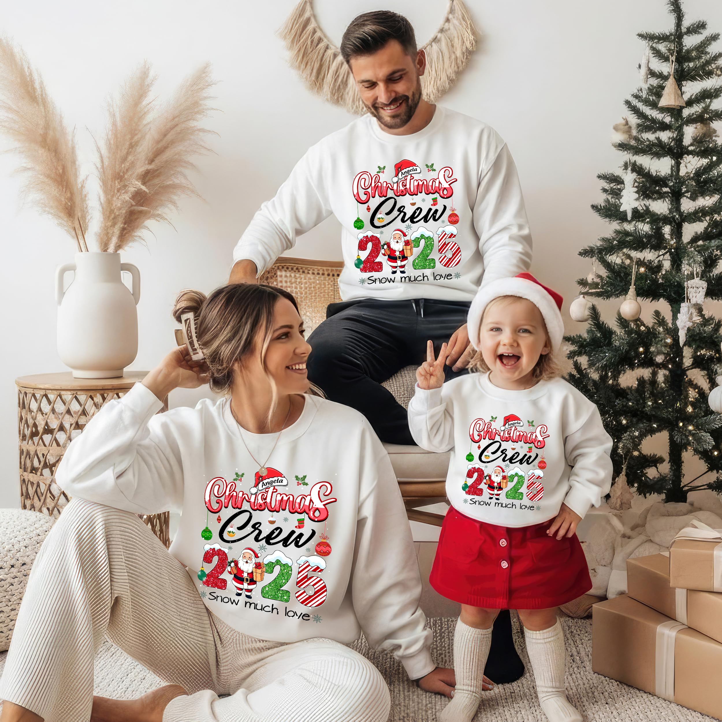 Custom Christmas Crew 2025 Shirt Customize Sweater Custom Matching Christmas Crew 2025 Shirts Outfit Xmas Squad Santa T-Shirt