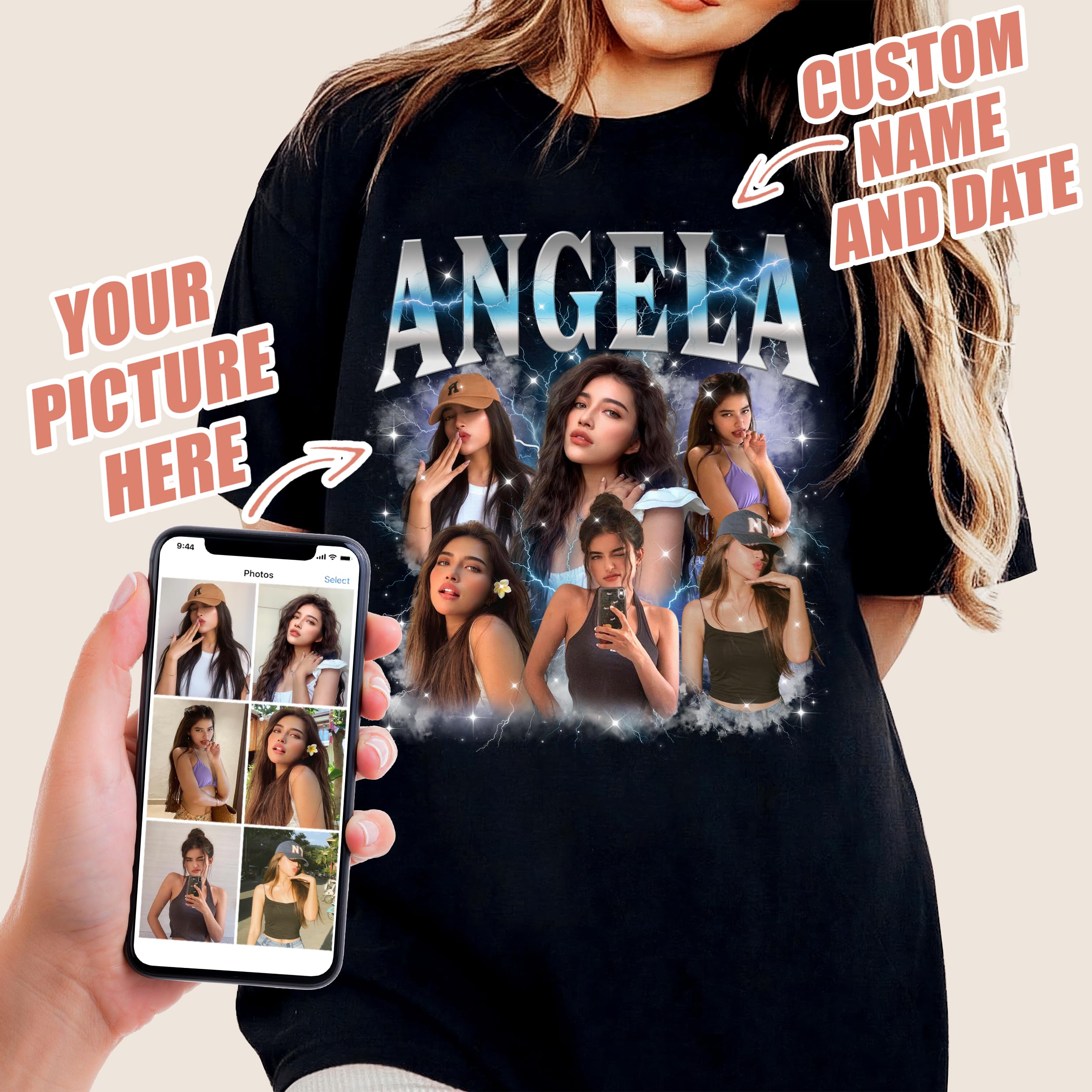 Mit & Mia Custom Bootleg Rap Tee Shirt Girlfriend Face Shirts Custom Vintage Shirt for Boyfriend Girlfriend Graphic Tees Christmas Birthday Gift