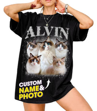 Mit & Mia Bootleg Rap Tee Shirts Photo 90s Vintage Tees for Boyfriend Graphic Gift Dog Cat Lover Birthday