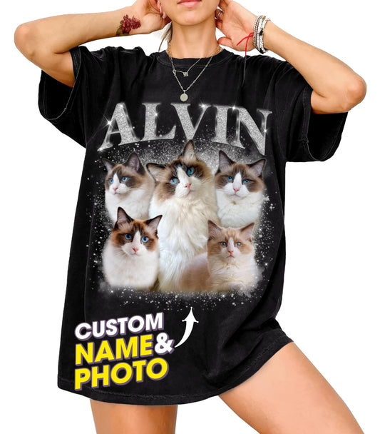 Mit & Mia Bootleg Rap Tee Shirts Photo 90s Vintage Tees for Boyfriend Graphic Gift Dog Cat Lover Birthday