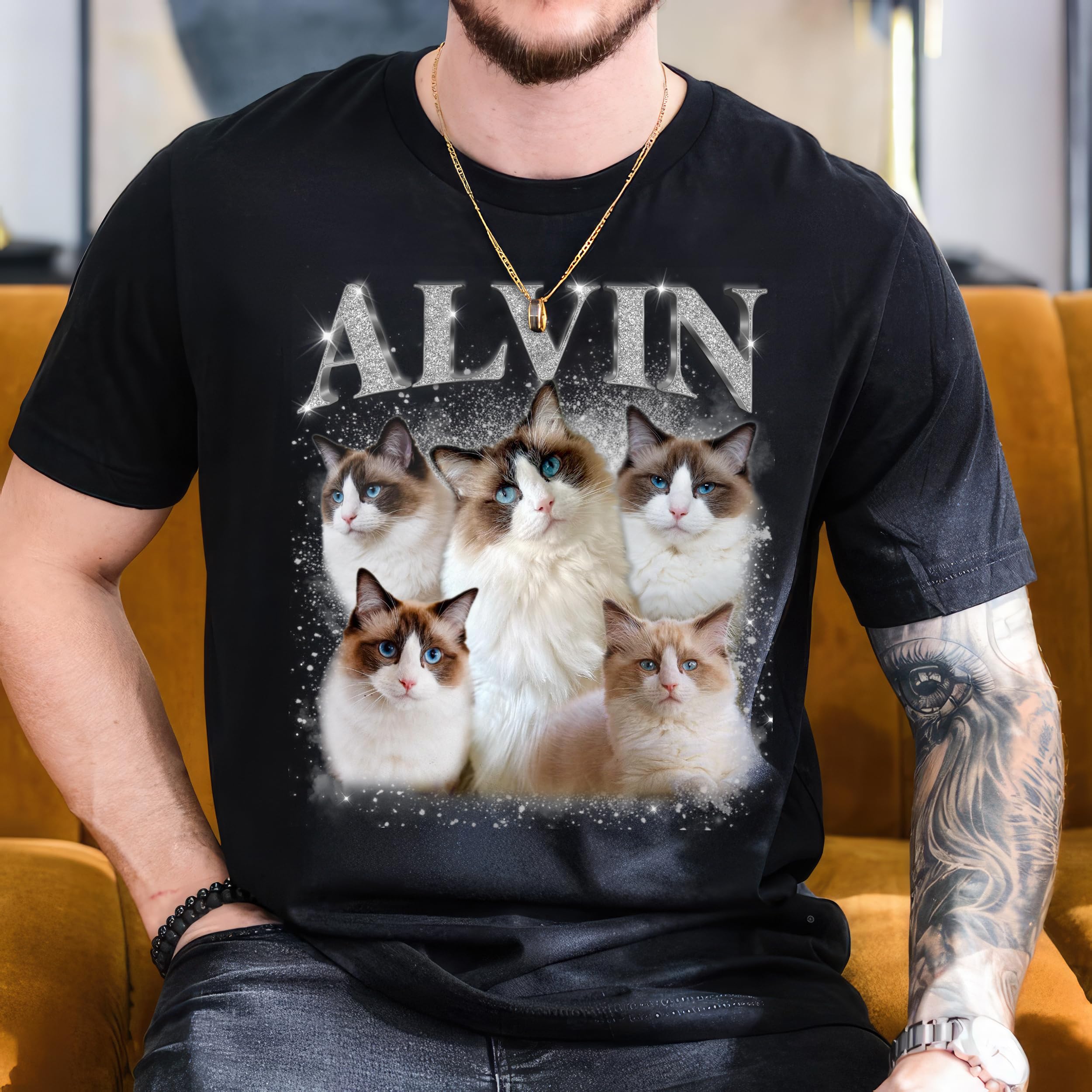 Mit & Mia Bootleg Rap Tee Shirts Photo 90s Vintage Tees for Boyfriend Graphic Gift Dog Cat Lover Birthday