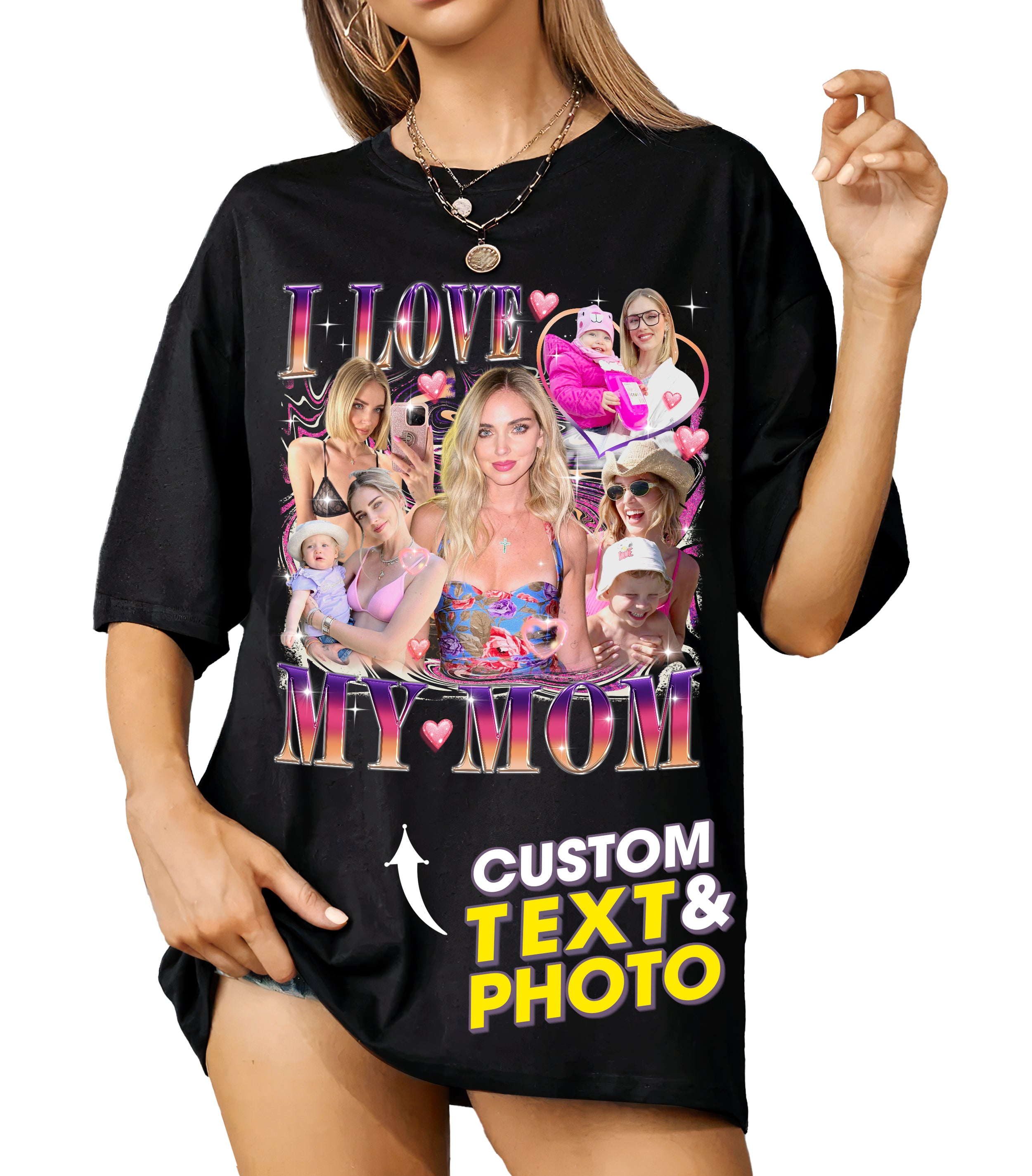Mit & Mia Custom Mom Shirts, Mama Shirt Gifts for Mothers Day, Bootleg Rap Tee, Customize Tshirt with Face Photo, New Mom Gift