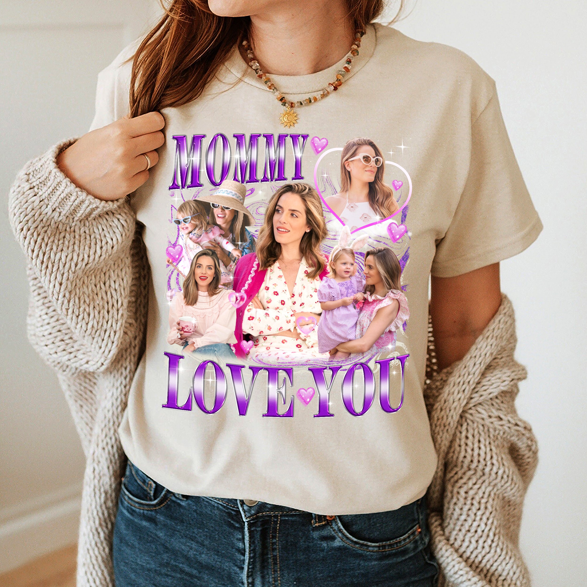 Mit & Mia Custom Mom Shirts, Mama Shirt Gifts for Mothers Day, Bootleg Rap Tee, Customize Tshirt with Face Photo, New Mom Gift