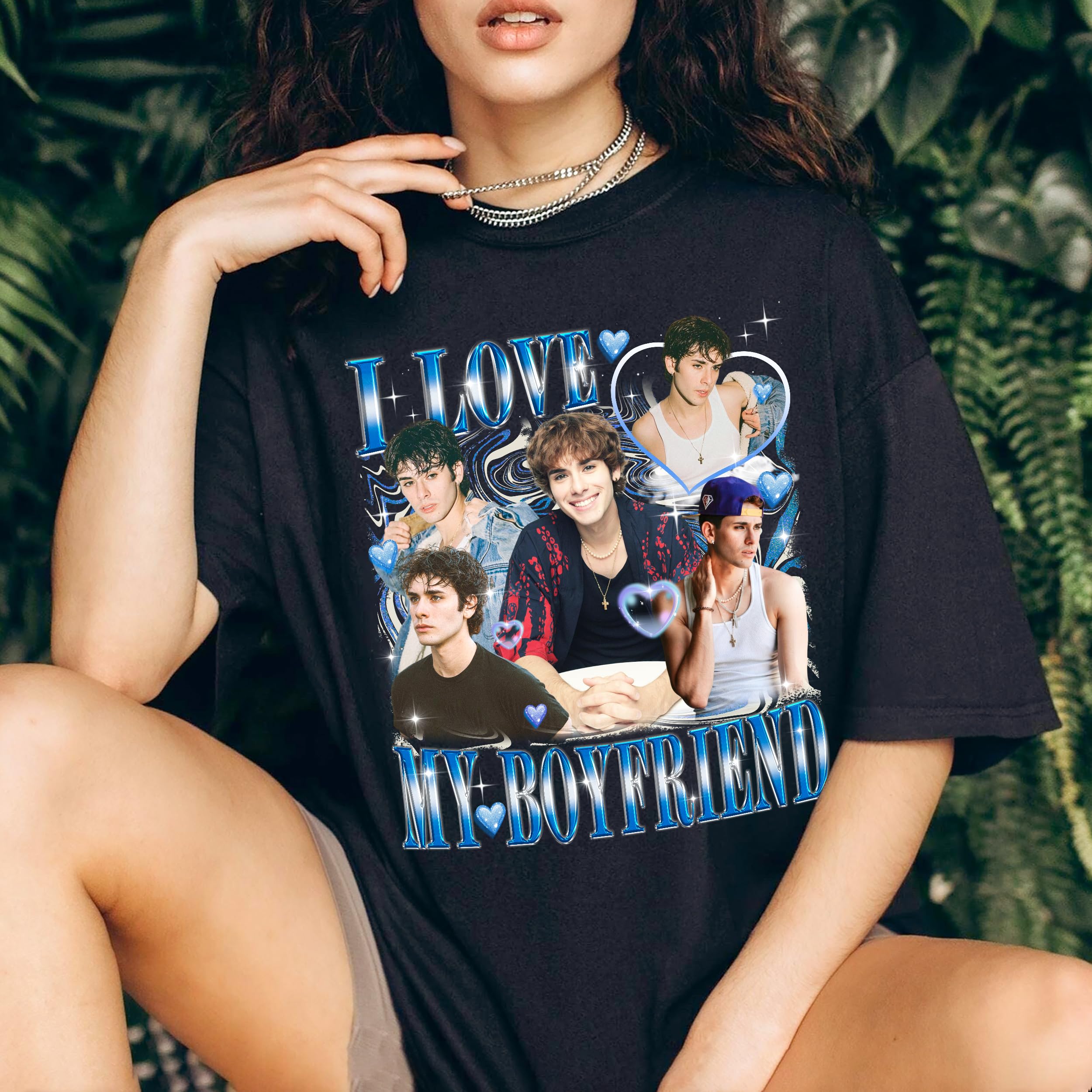 Custom Shirts Custom I Love My Girlfriend T Shirt Custom Girlfriend Face Shirts I Heart Boyfriend Custom Shirt Bootleg Rap Tee Valentines Gift for Men Women